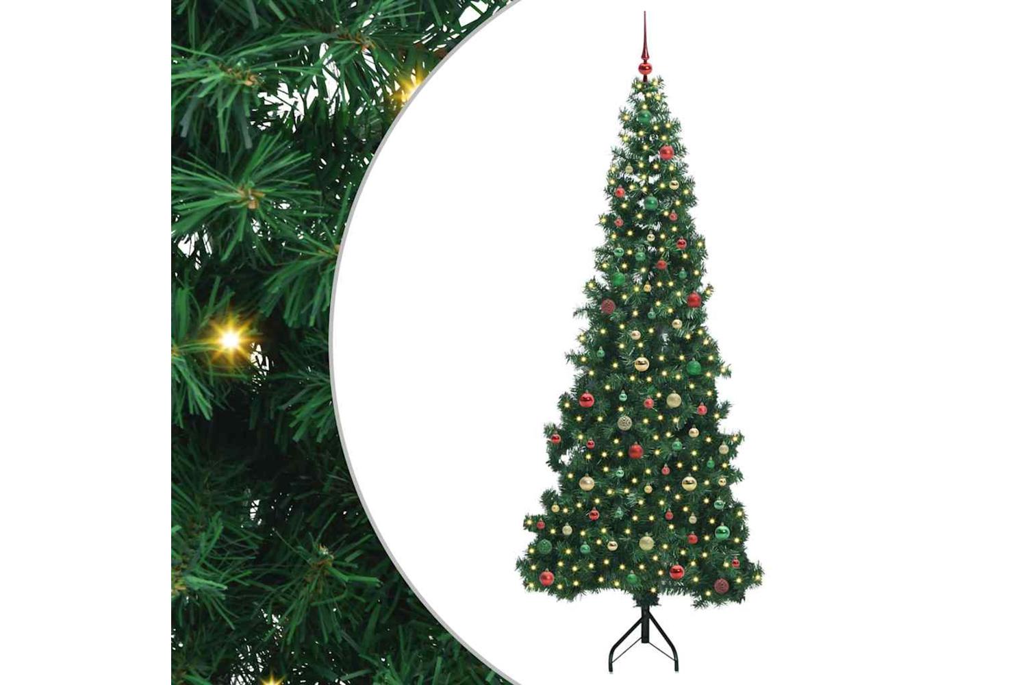Vidaxl Corner Artificial Christmas Tree Green 240 Cm Pvc And Metal