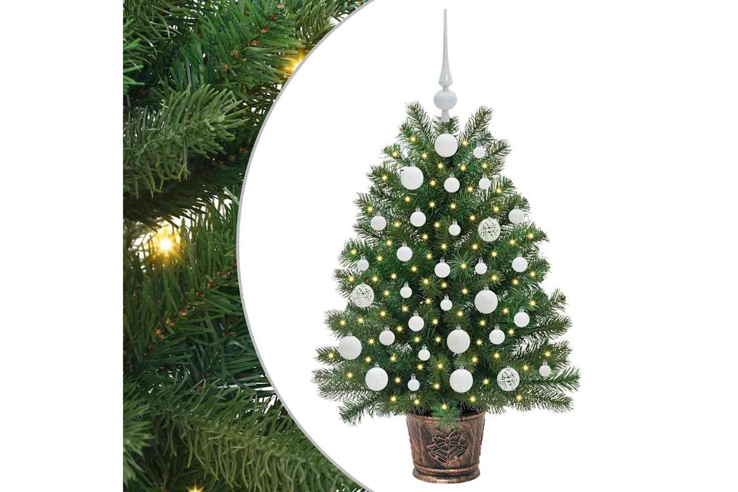 Vidaxl Artificial Christmas Tree With 150 Leds Green 95 Cm Pe And Pvc