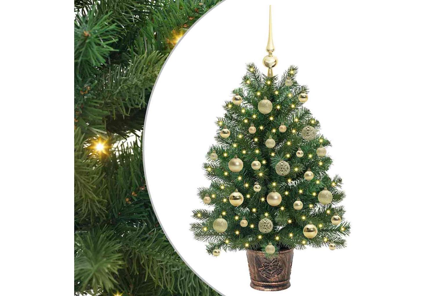 Vidaxl Artificial Christmas Tree With 150 Leds Green 95 Cm Pe And Pvc