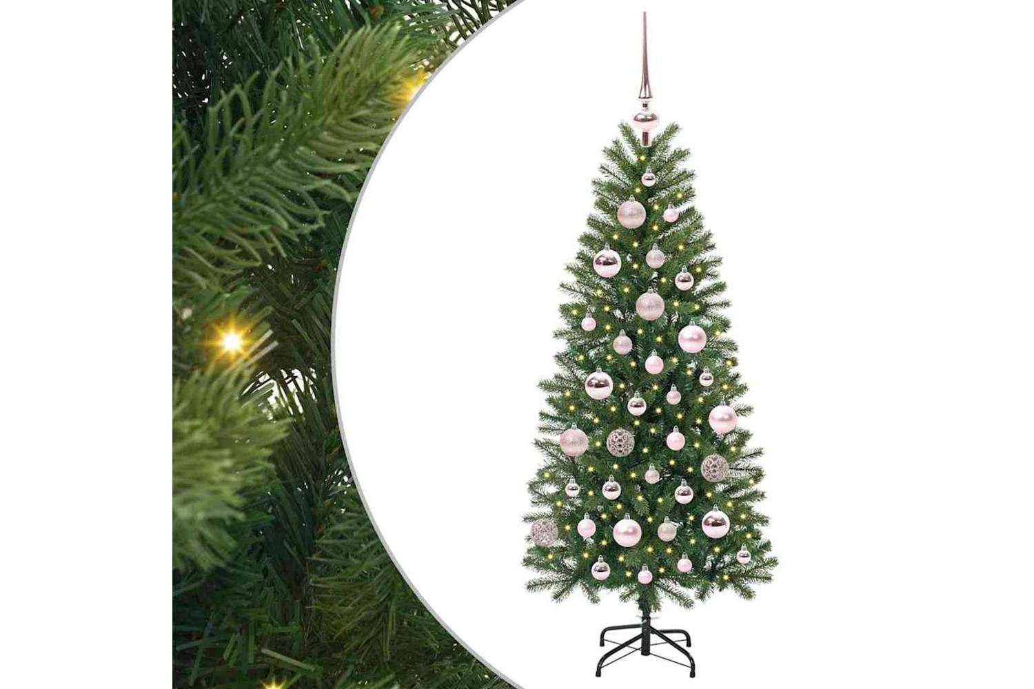Vidaxl Artificial Christmas Tree With 150 Leds Green 120 Cm Pe And Pvc