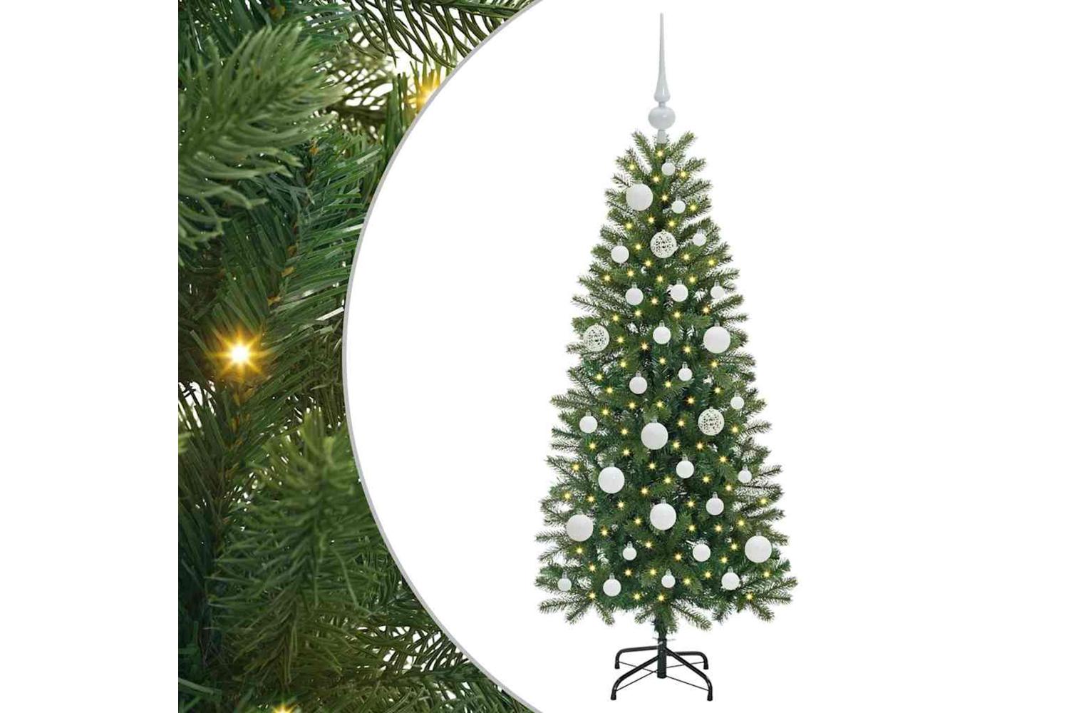 Vidaxl Artificial Christmas Tree With 150 Leds Green 120 Cm Pe And Pvc