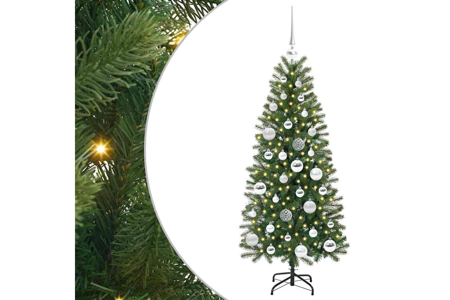 Vidaxl Artificial Christmas Tree With 150 Leds Green 120 Cm Pe And Pvc