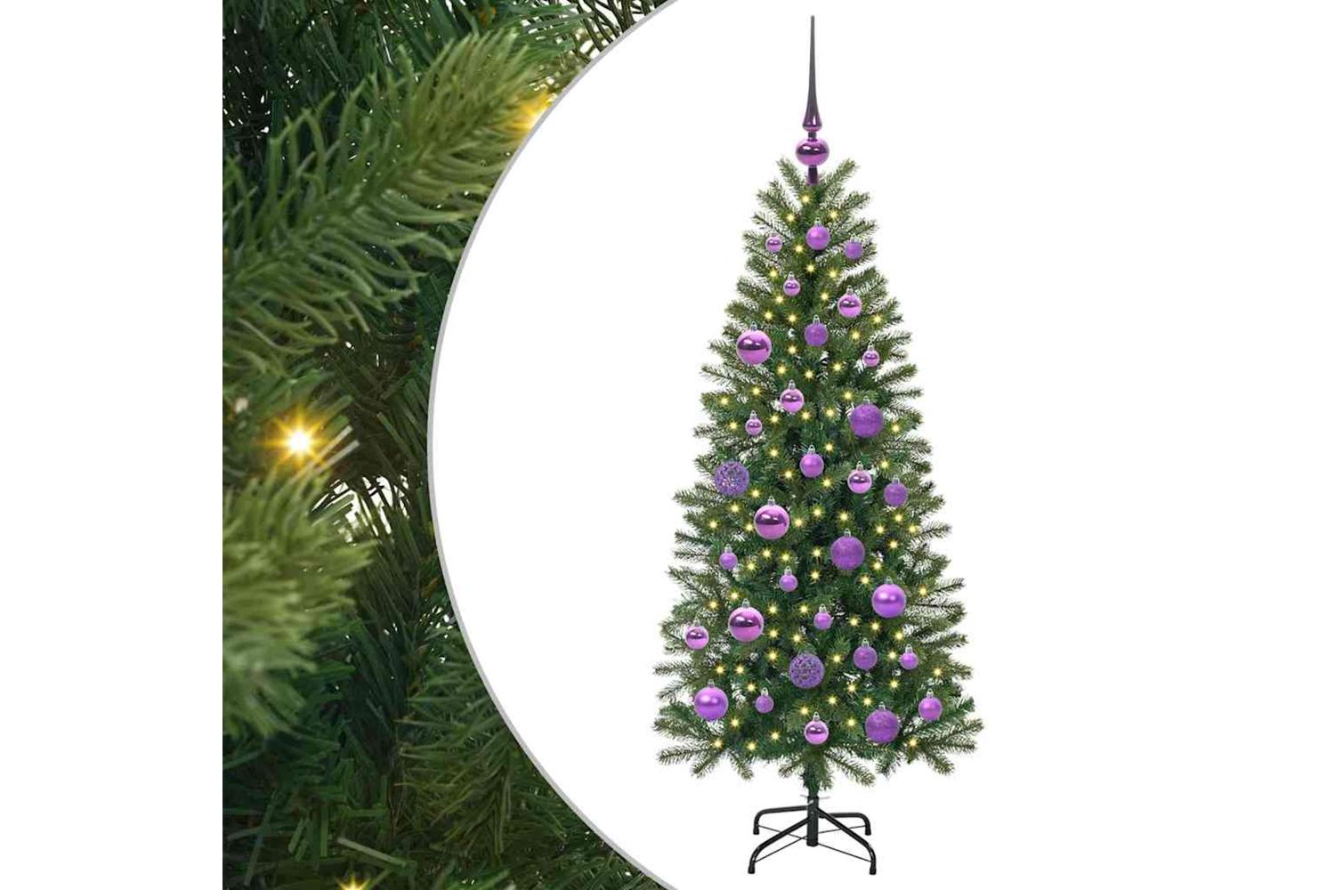 Vidaxl Artificial Christmas Tree With 150 Leds Green 120 Cm Pe And Pvc