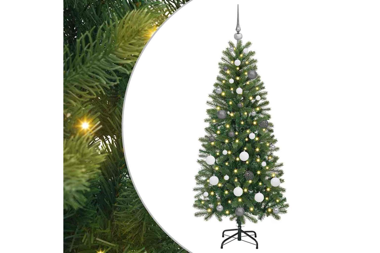 Vidaxl Artificial Christmas Tree With 150 Leds Green 150 Cm Pe And Pvc