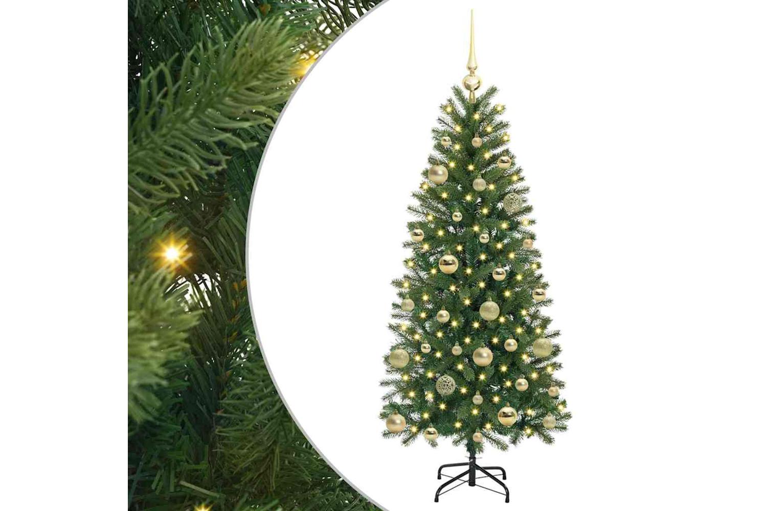 Vidaxl Artificial Christmas Tree With 150 Leds Green 150 Cm Pe And Pvc
