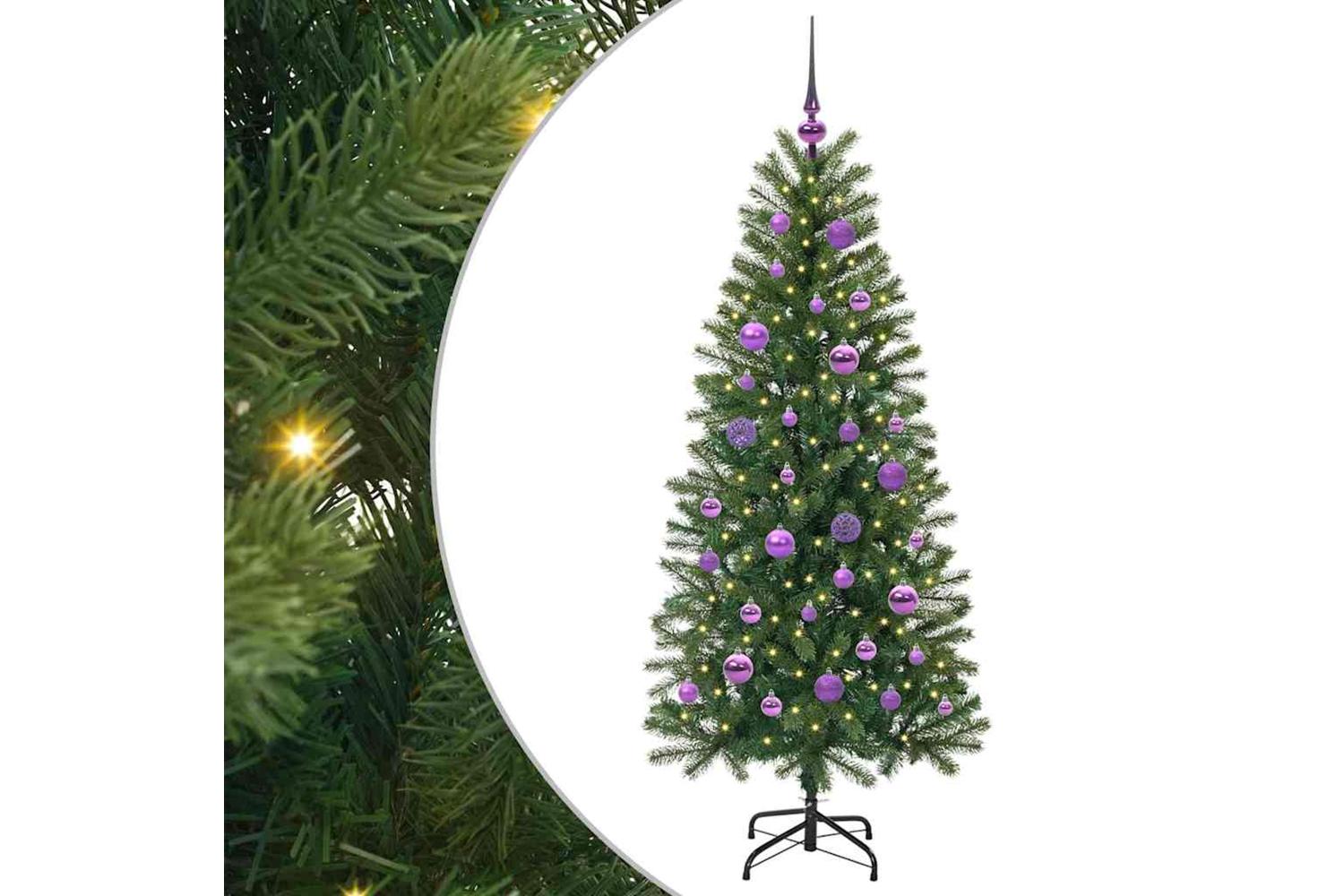 Vidaxl Artificial Christmas Tree With 150 Leds Green 150 Cm Pe And Pvc