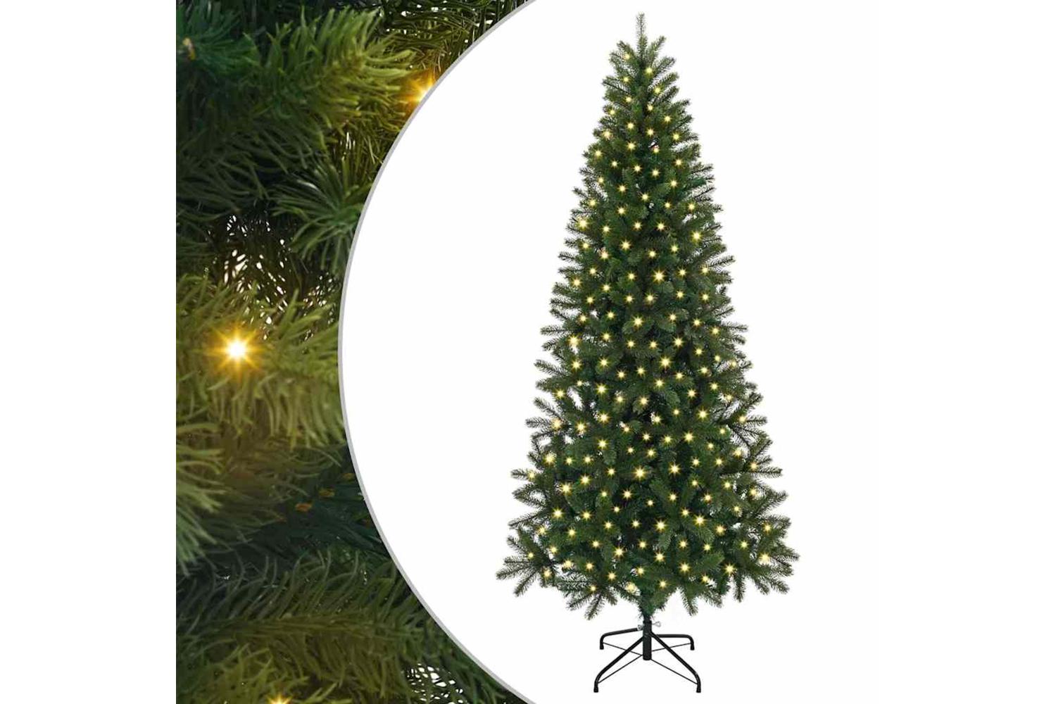 Vidaxl Artificial Christmas Tree With 300 Leds Green 180 Cm Pe And Pvc