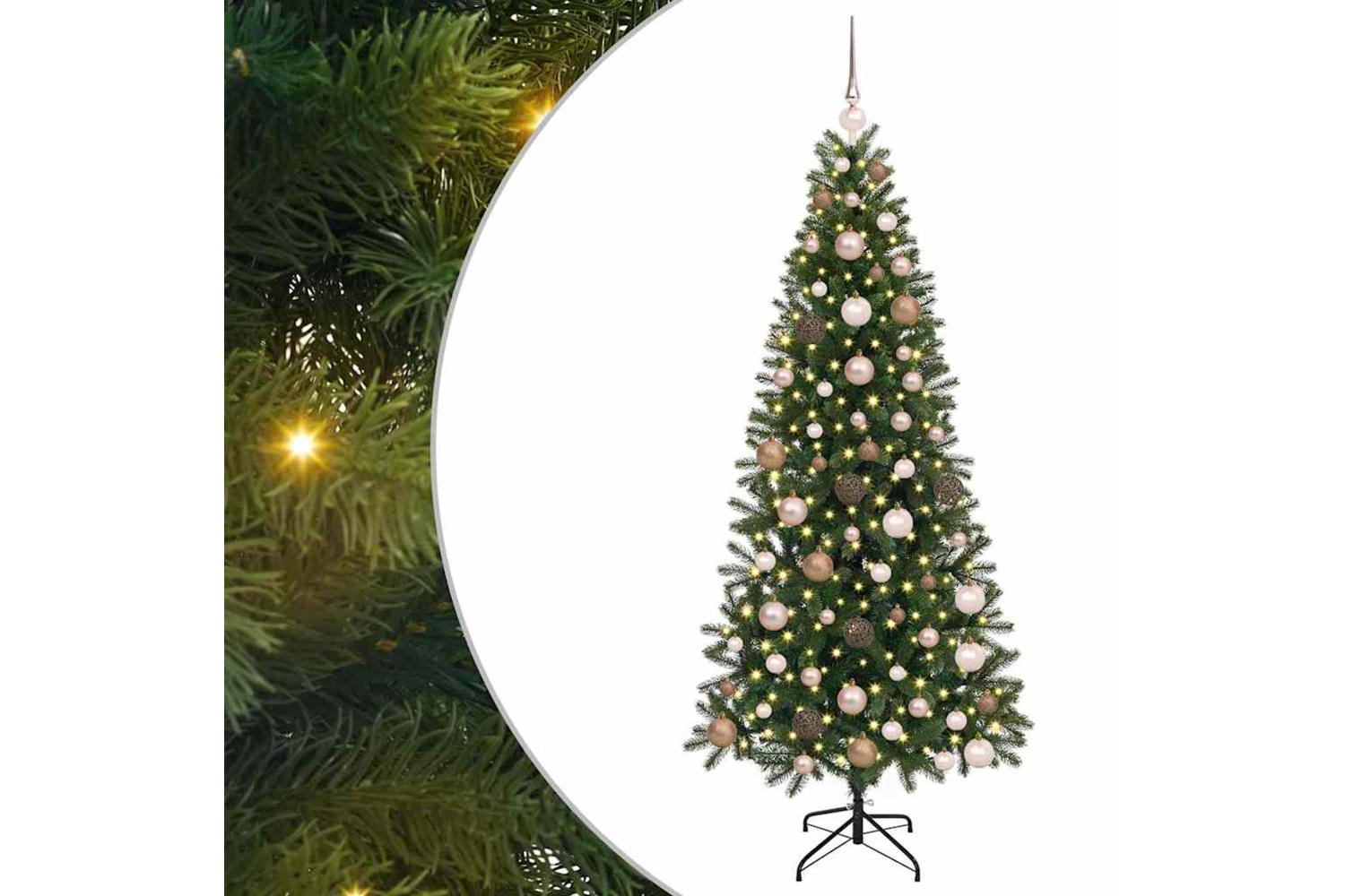Vidaxl Artificial Christmas Tree With 300 Leds Green 180 Cm Pe And Pvc