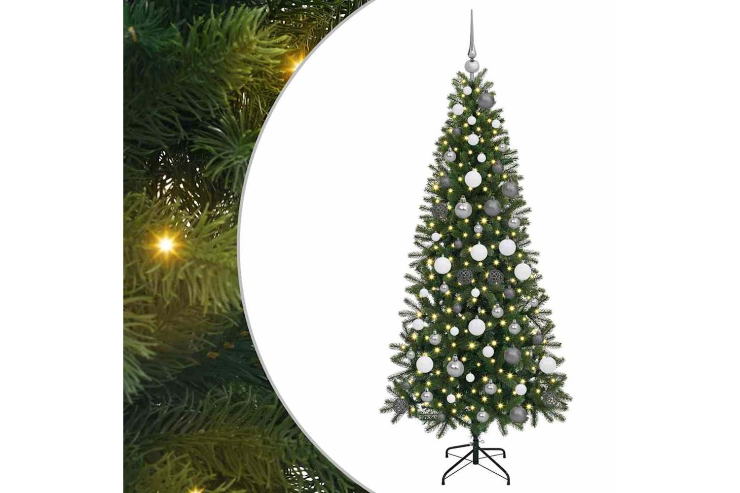 Vidaxl Artificial Christmas Tree With 300 Leds Green 180 Cm Pe And Pvc
