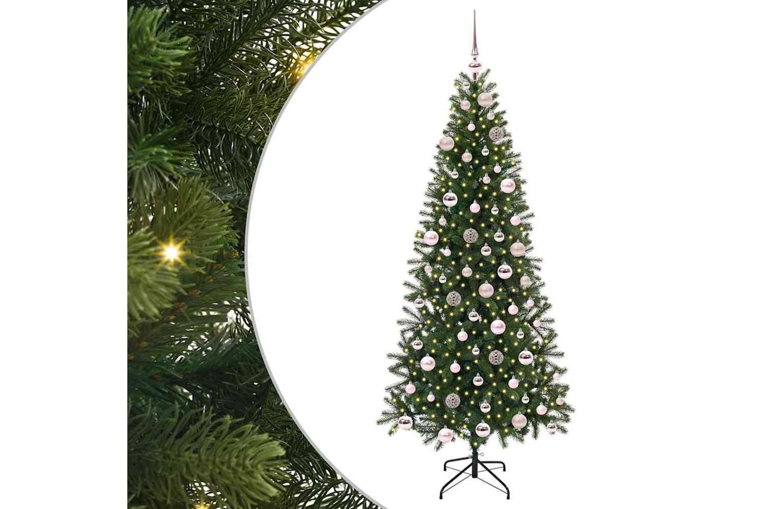 Vidaxl Artificial Christmas Tree With 300 Leds Green 180 Cm Pe And Pvc