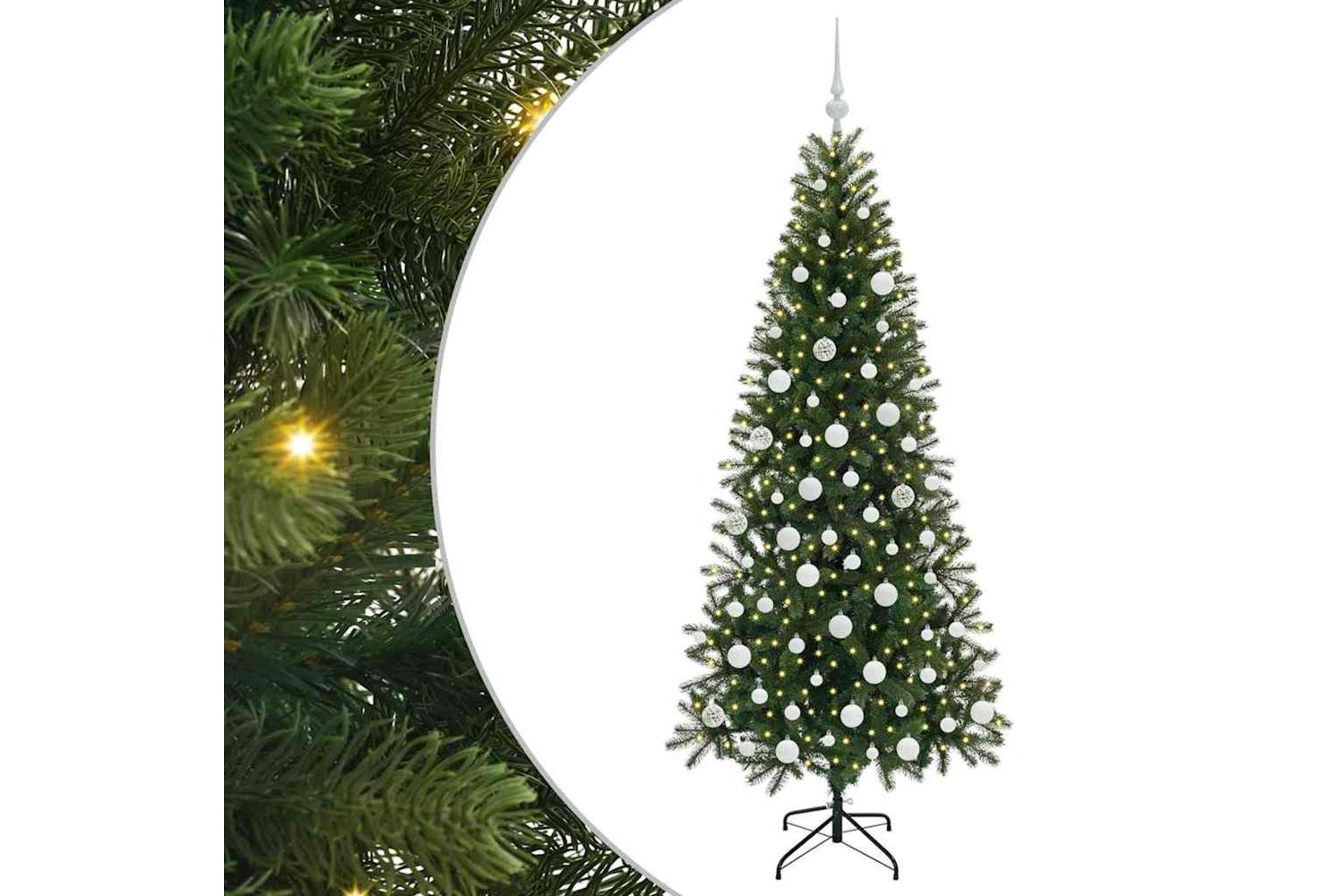 Vidaxl Artificial Christmas Tree With 300 Leds Green 180 Cm Pe And Pvc