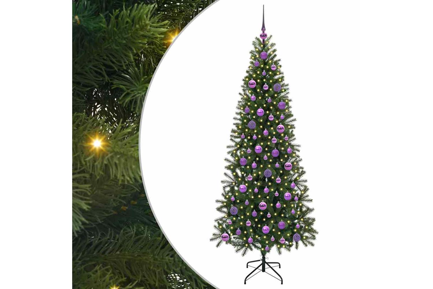 Vidaxl Artificial Christmas Tree With 300 Leds Green 180 Cm Pe And Pvc