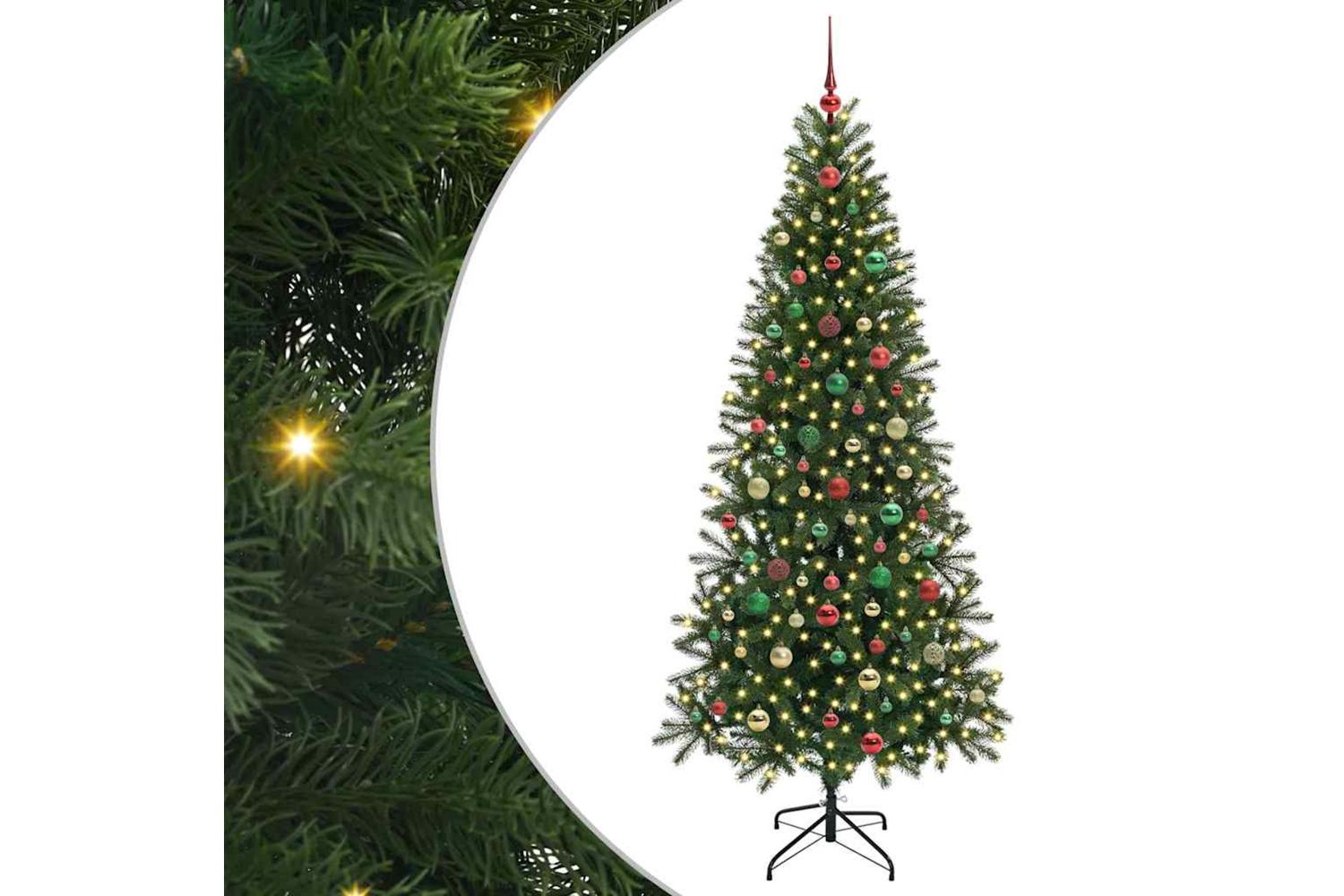 Vidaxl Artificial Christmas Tree With 300 Leds Green 180 Cm Pe And Pvc