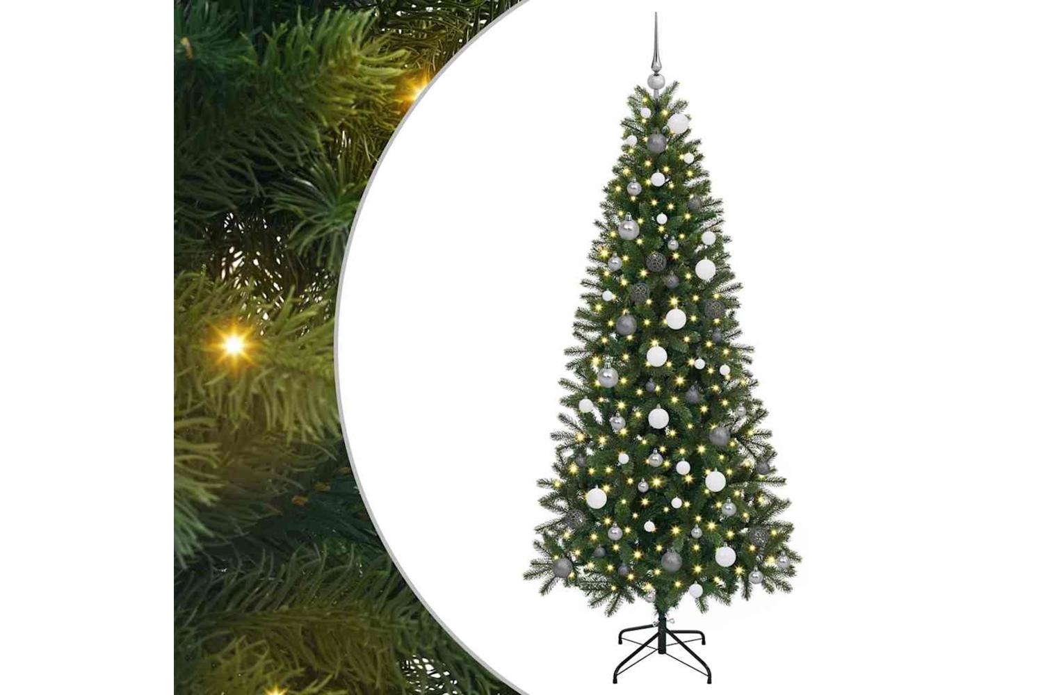 Vidaxl Artificial Christmas Tree With 300 Leds Green 210 Cm Pe And Pvc