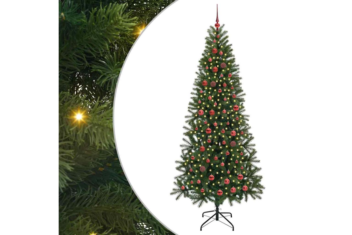 Vidaxl Artificial Christmas Tree With 300 Leds Green 210 Cm Pe And Pvc