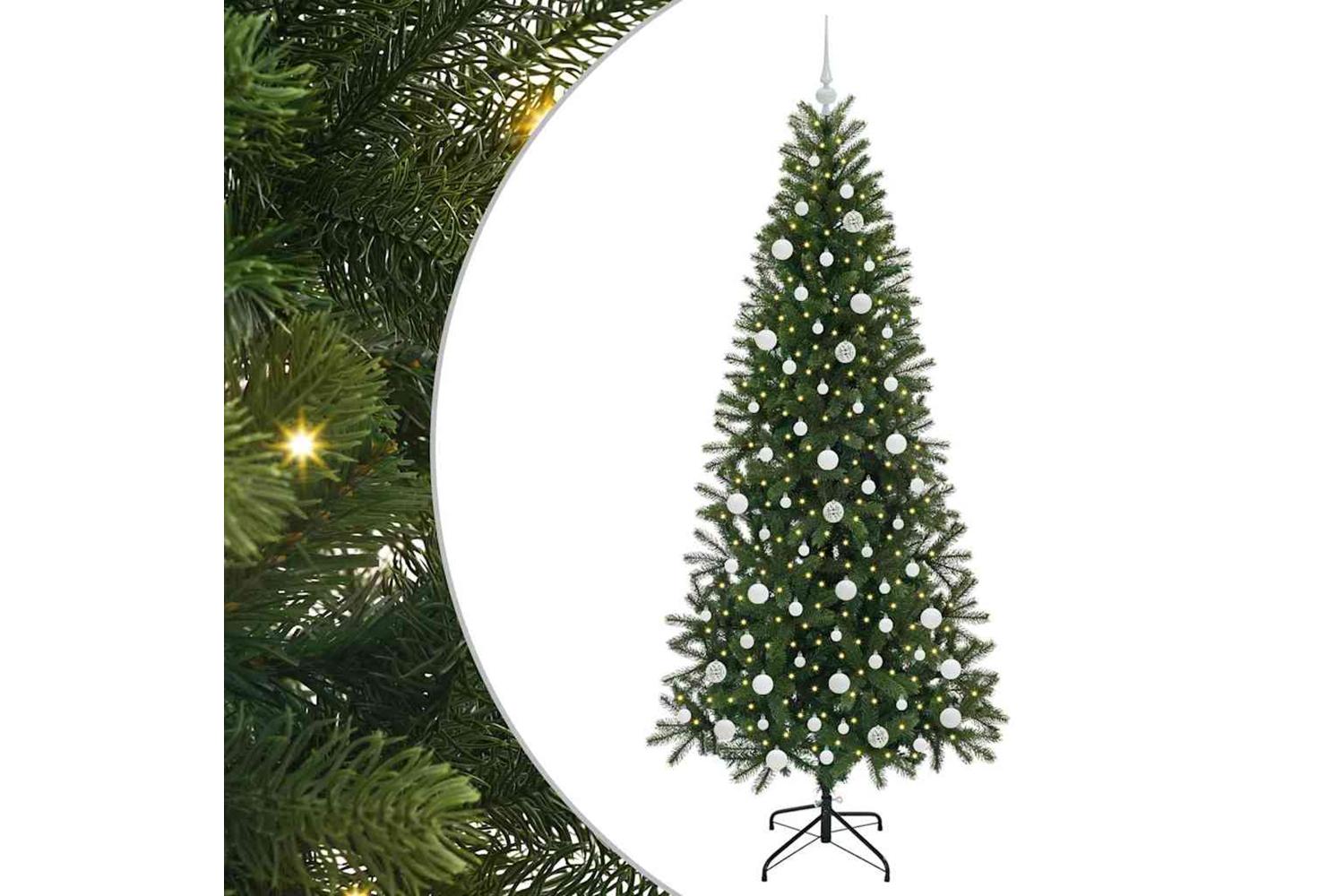 Vidaxl Artificial Christmas Tree With 300 Leds Green 210 Cm Pe And Pvc