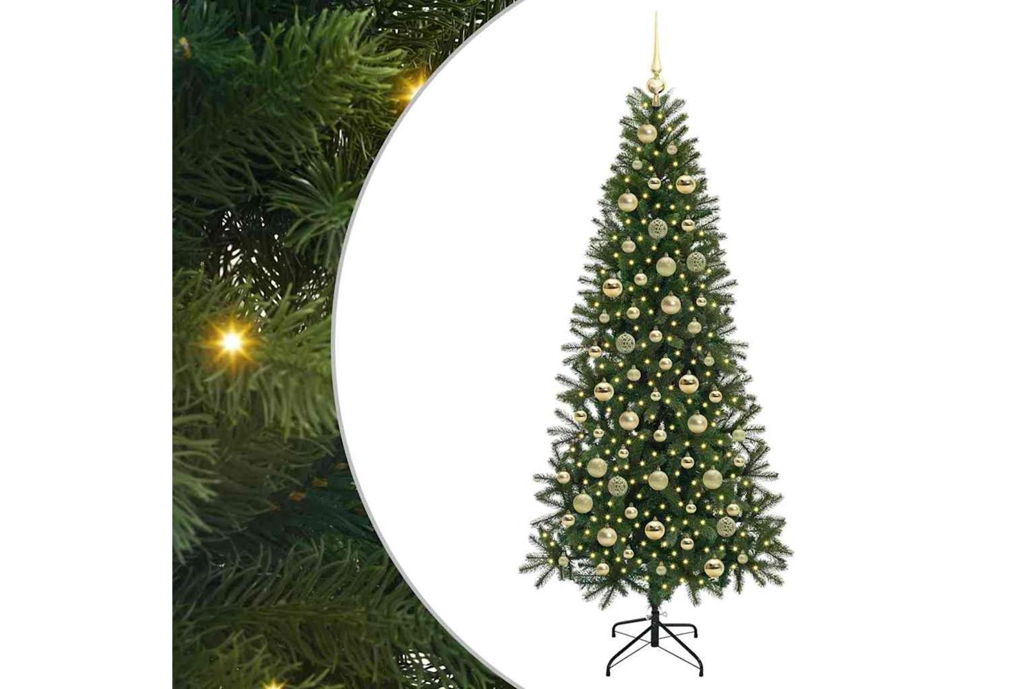 Vidaxl Artificial Christmas Tree With 300 Leds Green 210 Cm Pe And Pvc