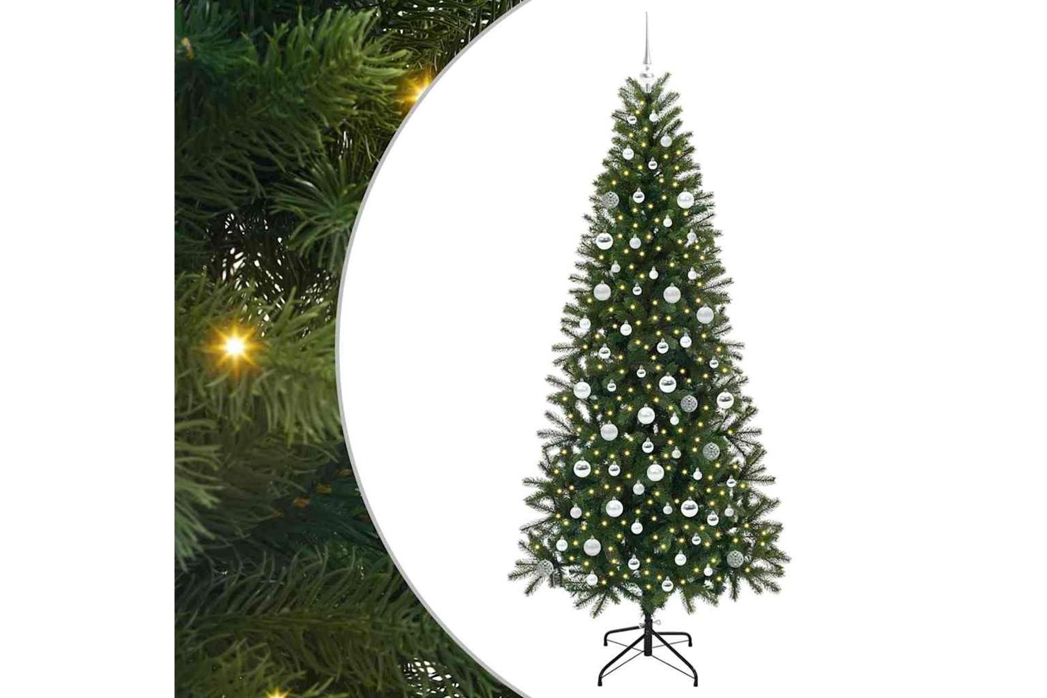 Vidaxl Artificial Christmas Tree With 300 Leds Green 210 Cm Pe And Pvc