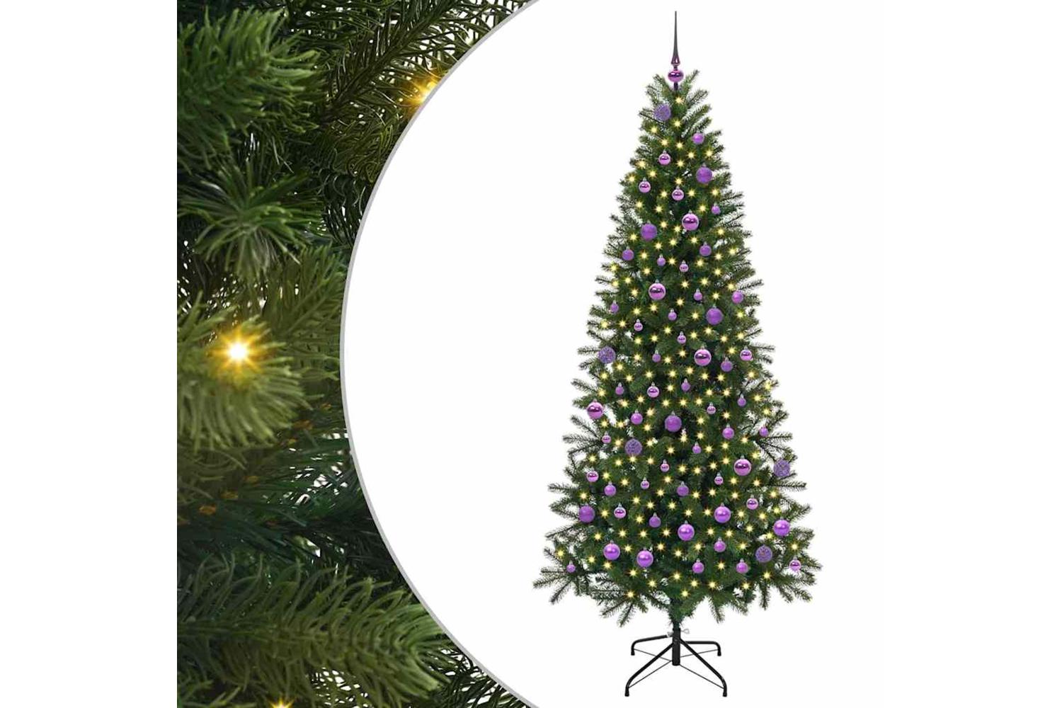 Vidaxl Artificial Christmas Tree With 300 Leds Green 210 Cm Pe And Pvc