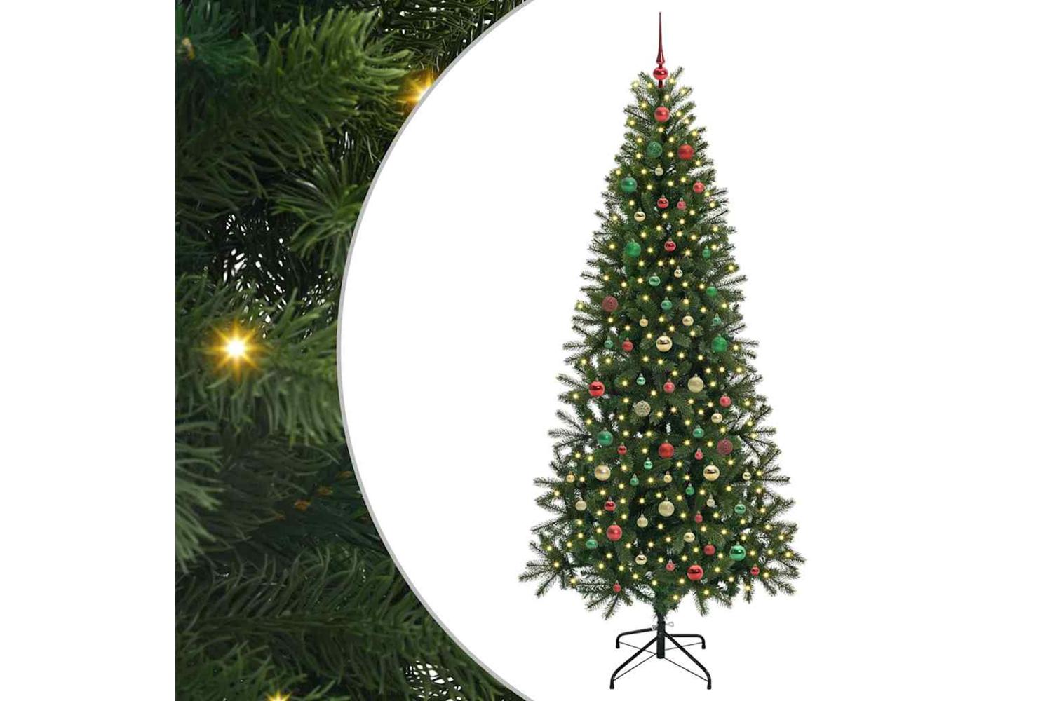 Vidaxl Artificial Christmas Tree With 300 Leds Green 210 Cm Pe And Pvc
