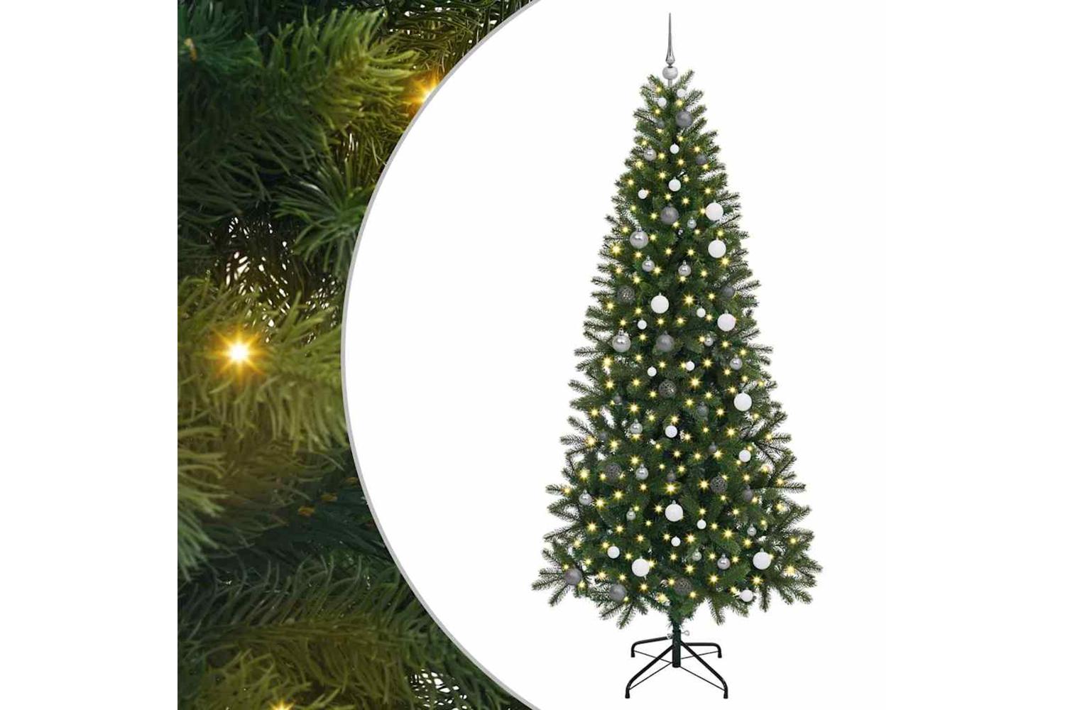 Vidaxl Artificial Christmas Tree With 300 Leds Green 240 Cm Pe And Pvc