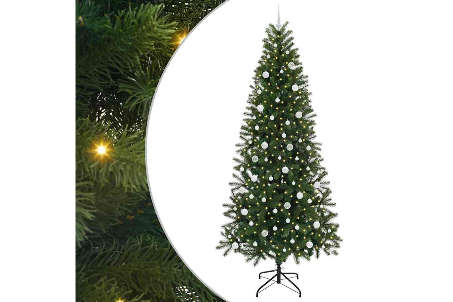 Vidaxl Artificial Christmas Tree With 300 Leds Green 240 Cm Pe And Pvc