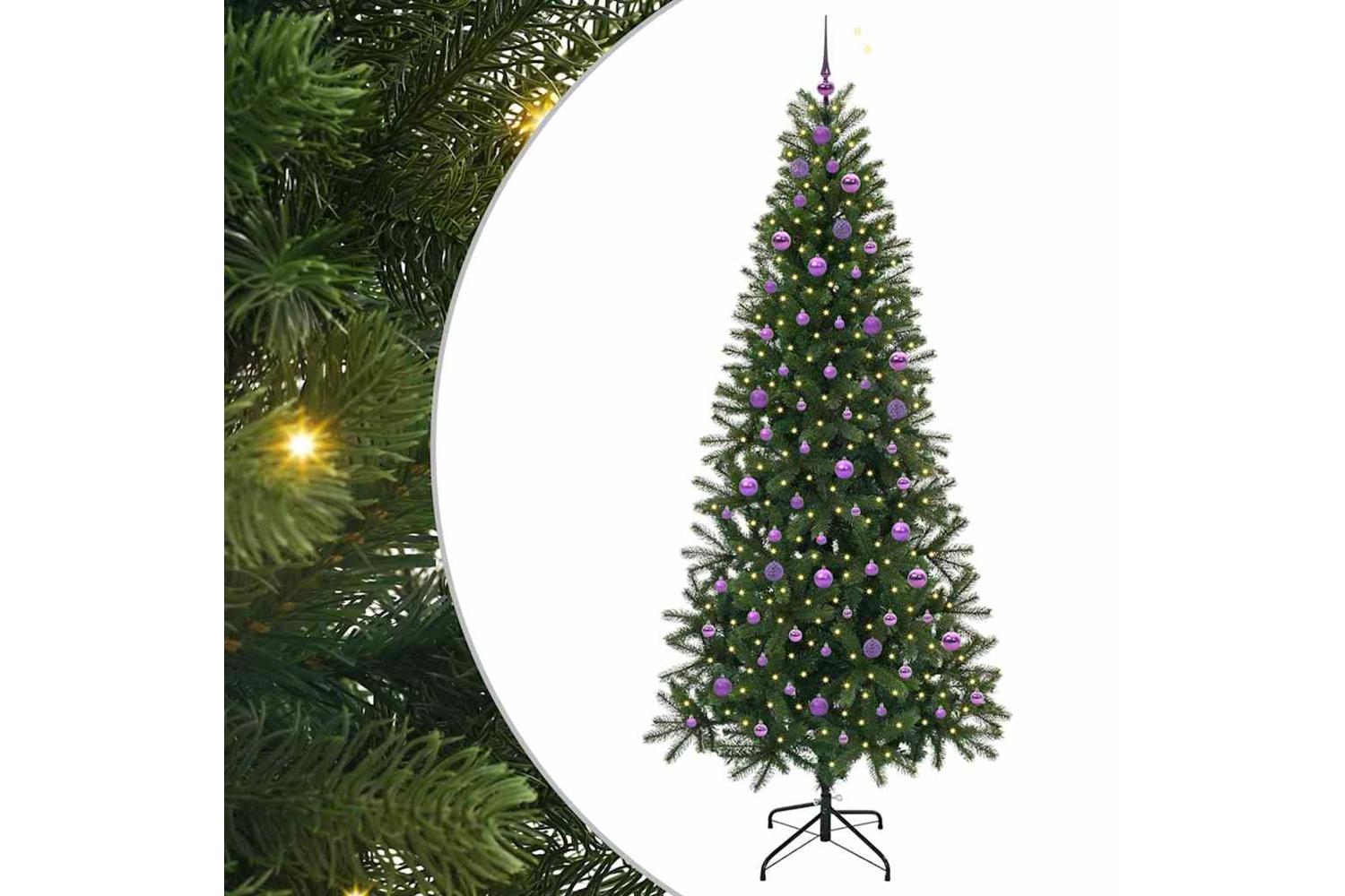 Vidaxl Artificial Christmas Tree With 300 Leds Green 240 Cm Pe And Pvc