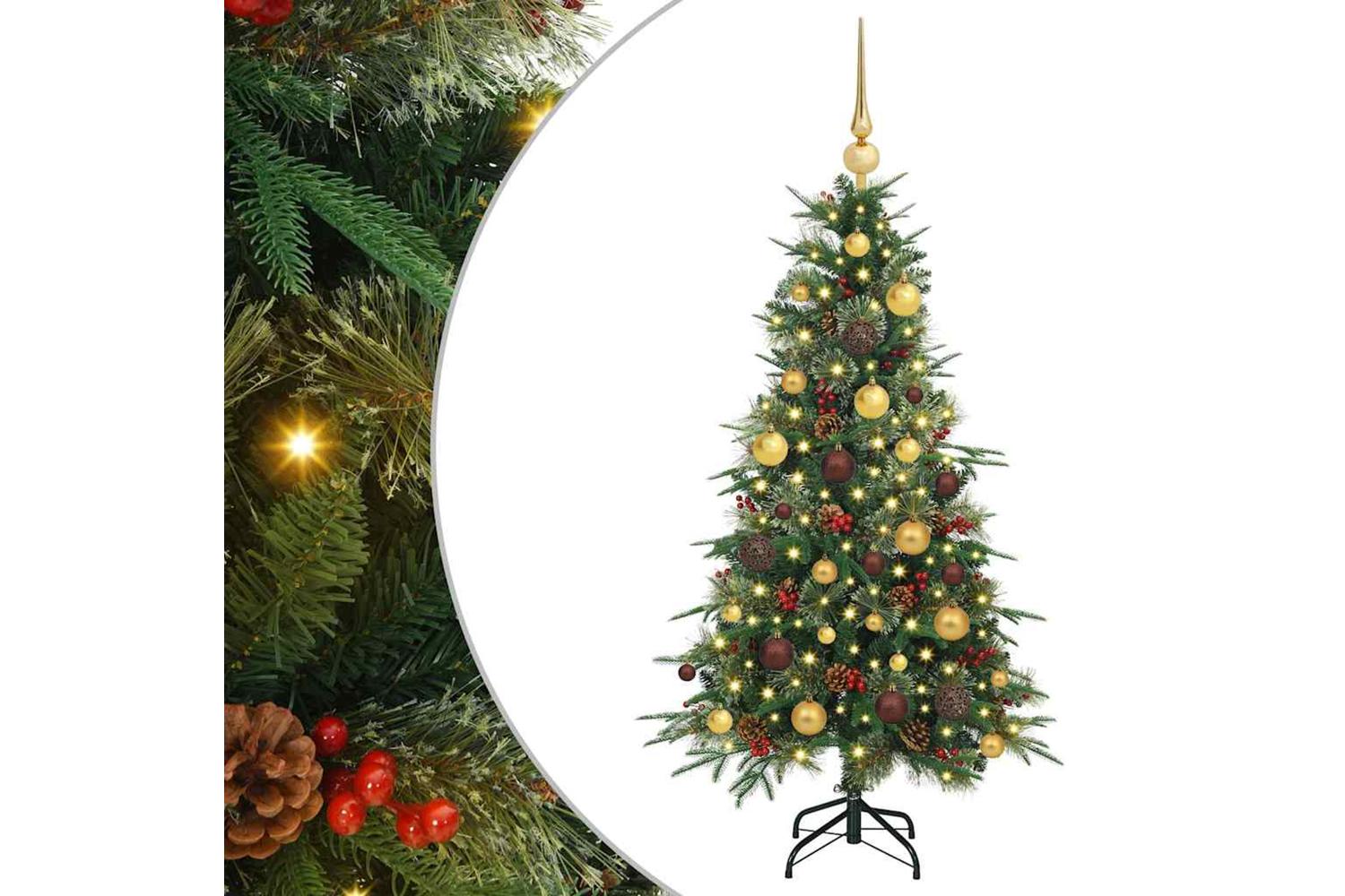 Vidaxl Artificial Hinged Christmas Tree Green 120 Cm Pe And Pvc