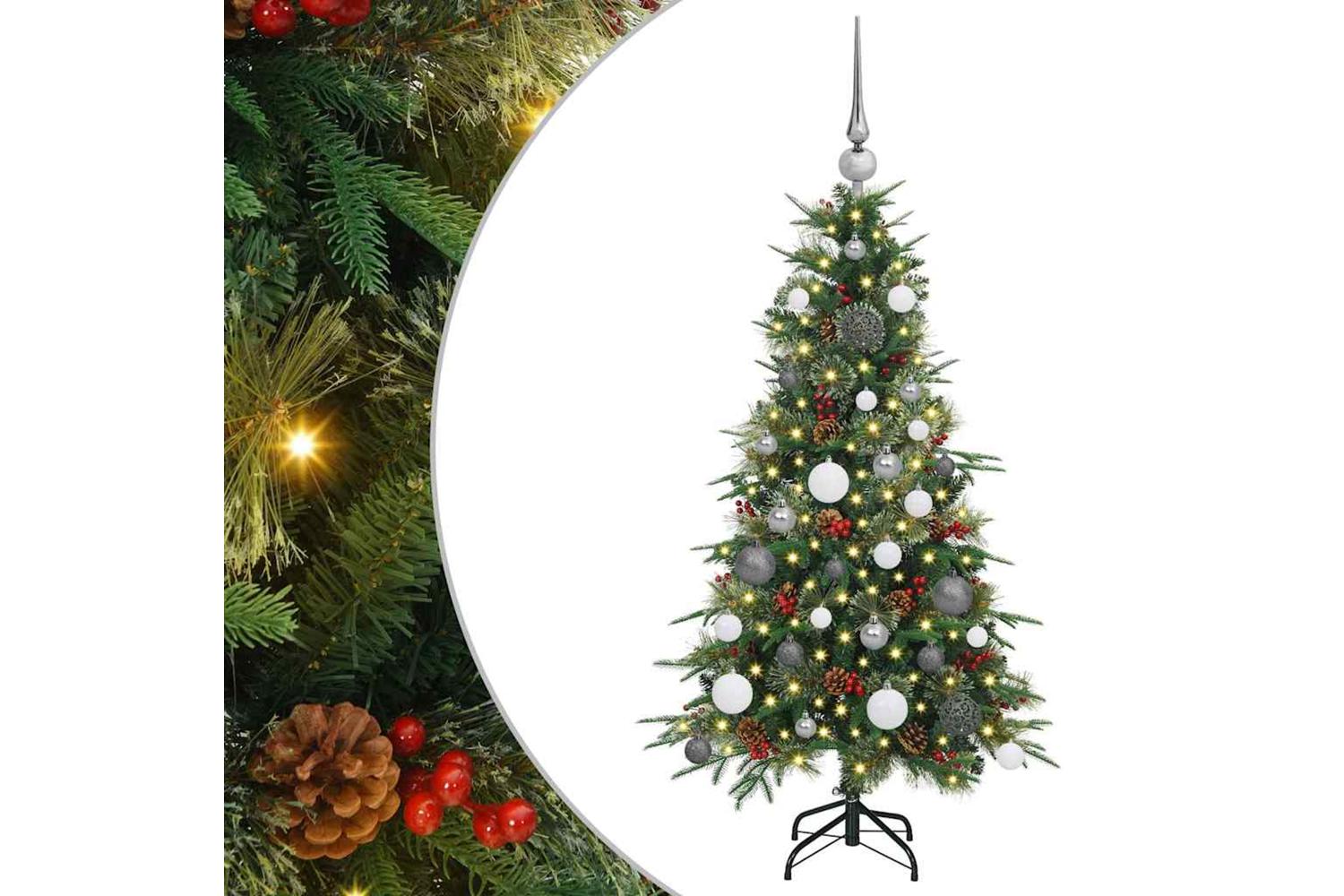 Vidaxl Artificial Hinged Christmas Tree Green 120 Cm Pe And Pvc