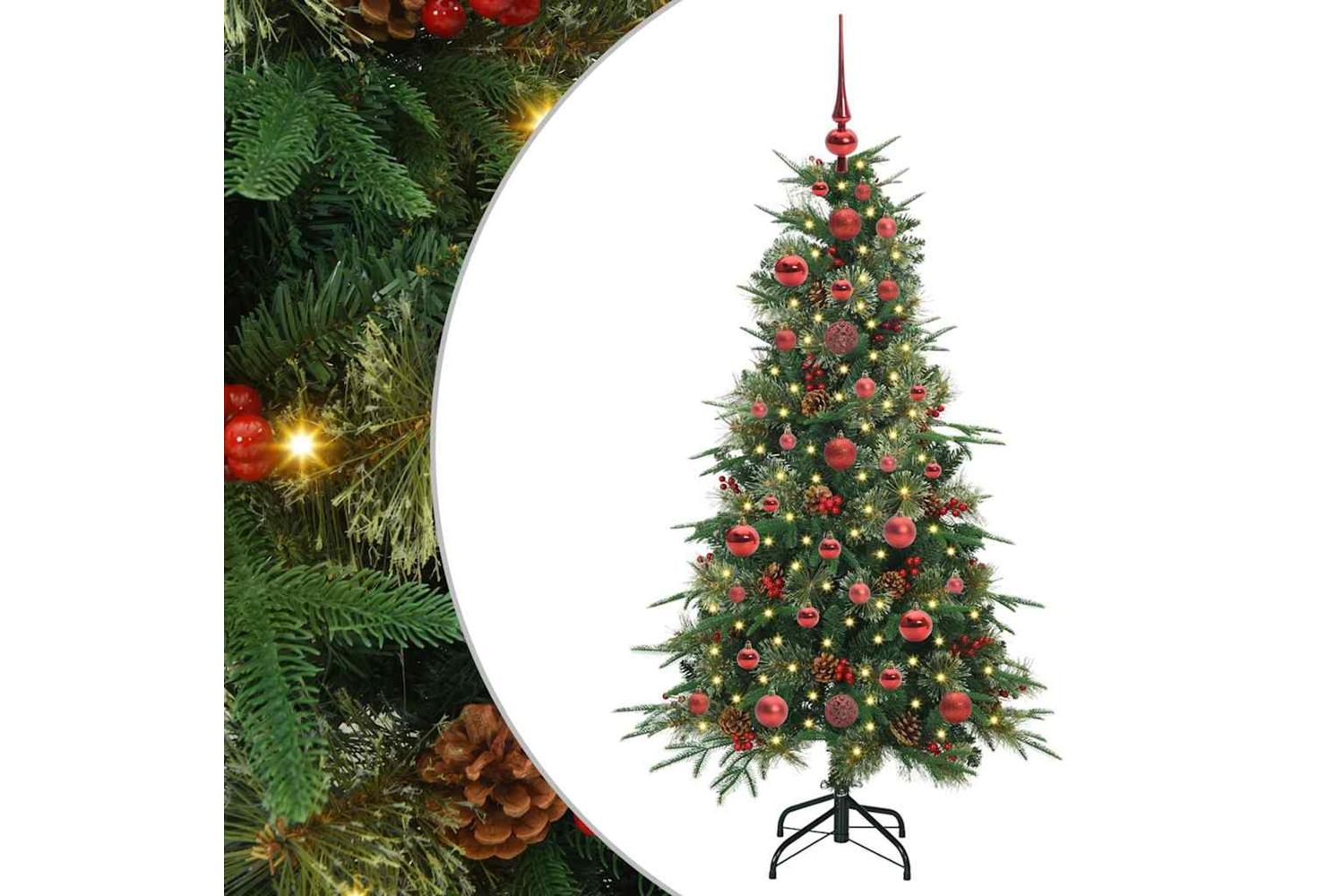 Vidaxl Artificial Hinged Christmas Tree Green 120 Cm Pe And Pvc