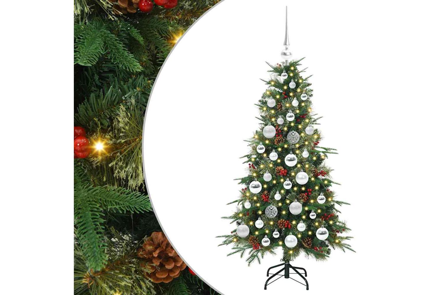 Vidaxl Artificial Hinged Christmas Tree Green 120 Cm Pe And Pvc