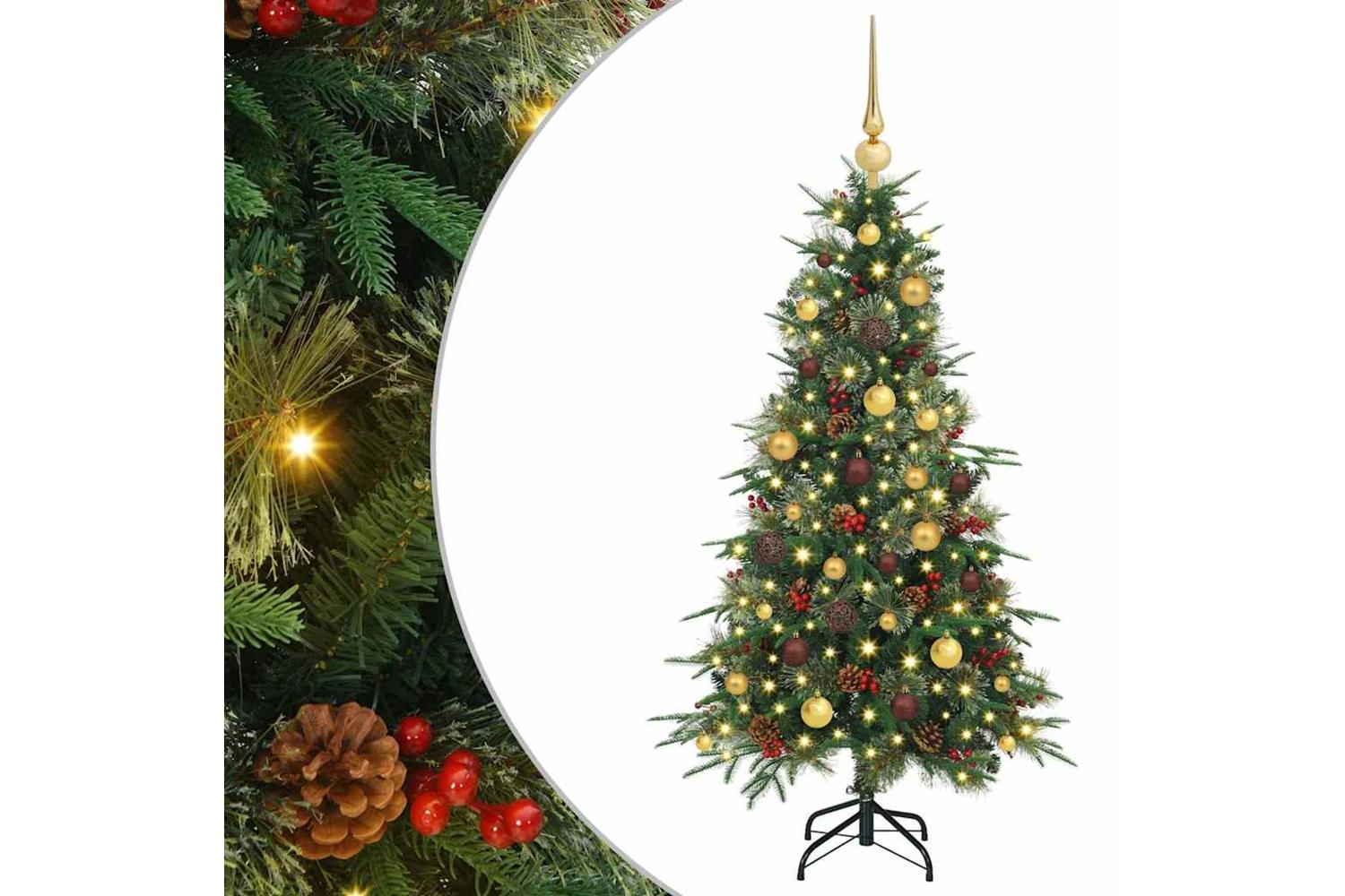 Vidaxl Artificial Hinged Christmas Tree Green 150 Cm Pe And Pvc
