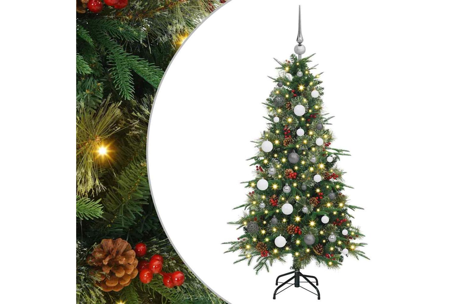 Vidaxl Artificial Hinged Christmas Tree Green 150 Cm Pe And Pvc