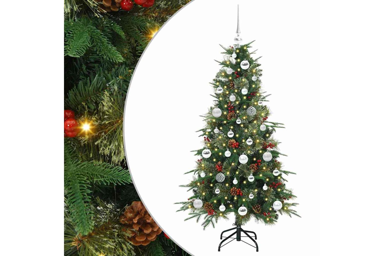 Vidaxl Artificial Hinged Christmas Tree Green 150 Cm Pe And Pvc