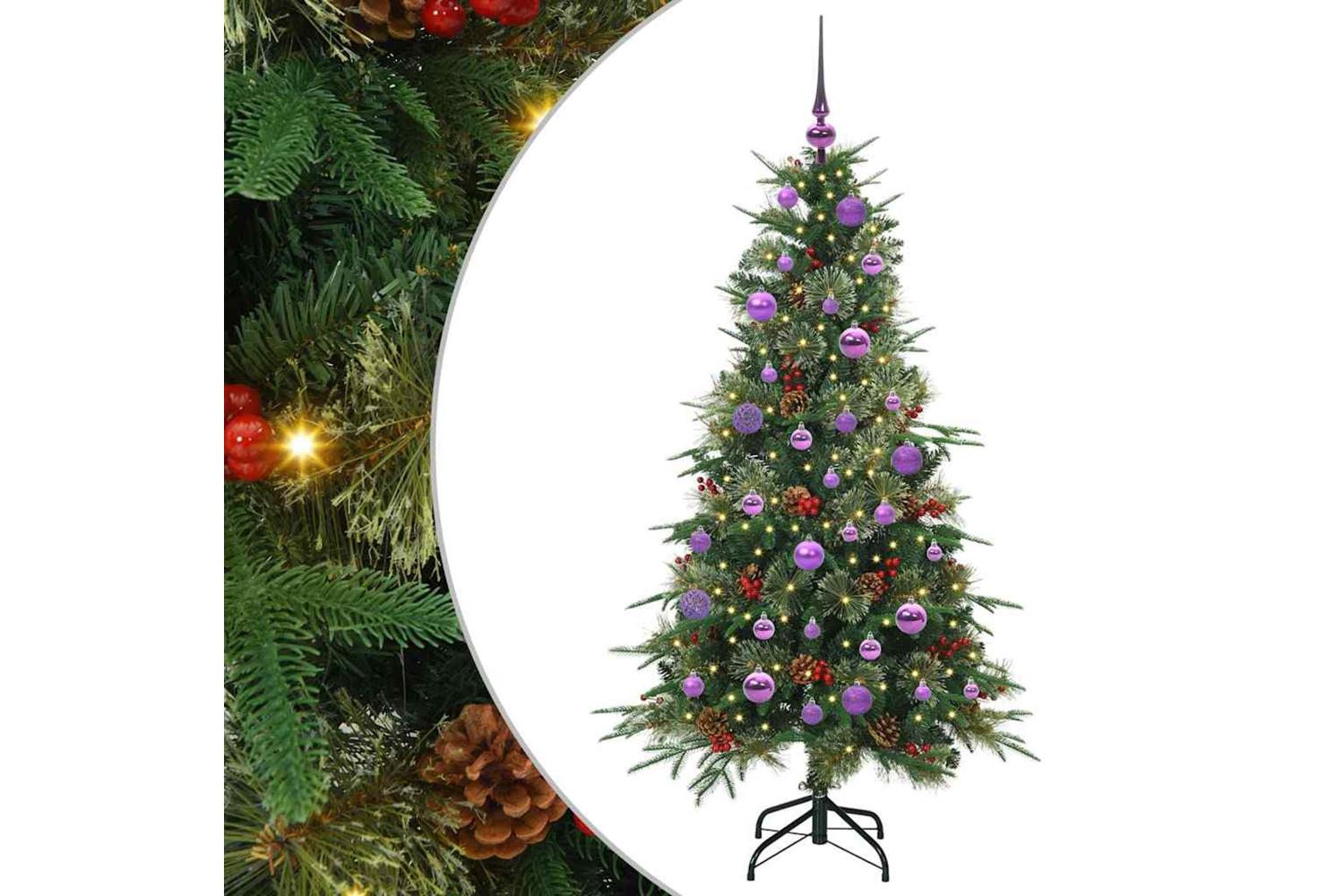 Vidaxl Artificial Hinged Christmas Tree Green 150 Cm Pe And Pvc