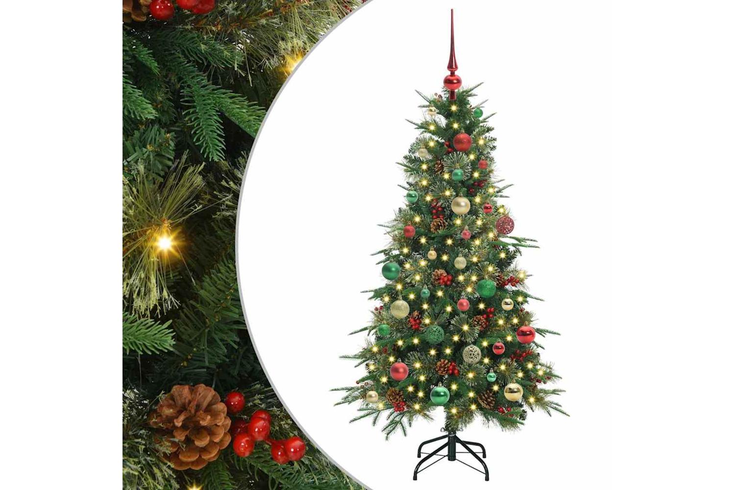 Vidaxl Artificial Hinged Christmas Tree Green 150 Cm Pe And Pvc