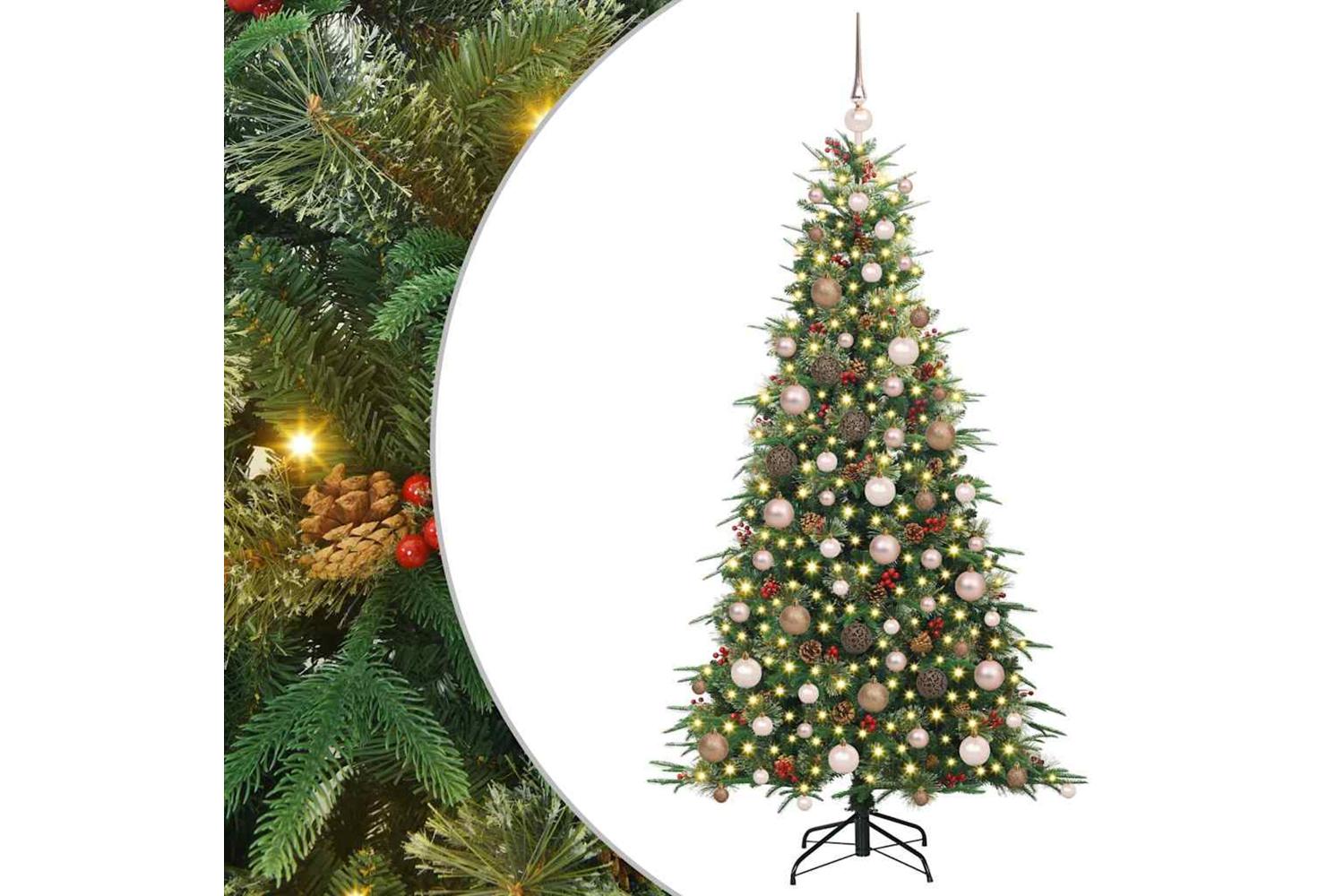 Vidaxl Artificial Hinged Christmas Tree Green 180 Cm Pe And Pvc