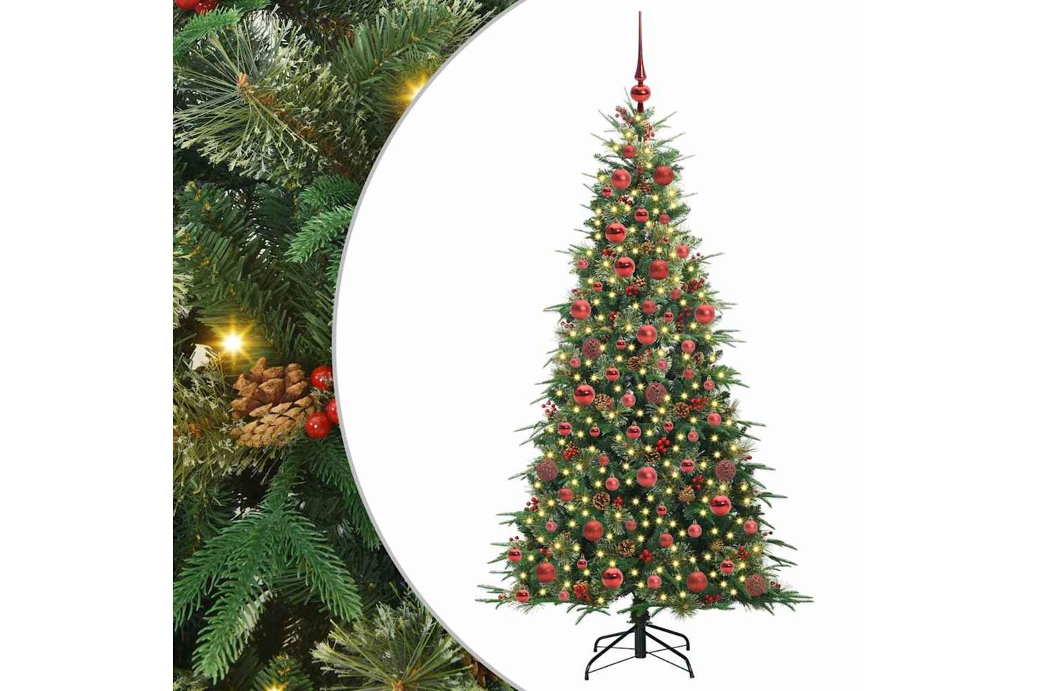 Vidaxl Artificial Hinged Christmas Tree Green 180 Cm Pe And Pvc