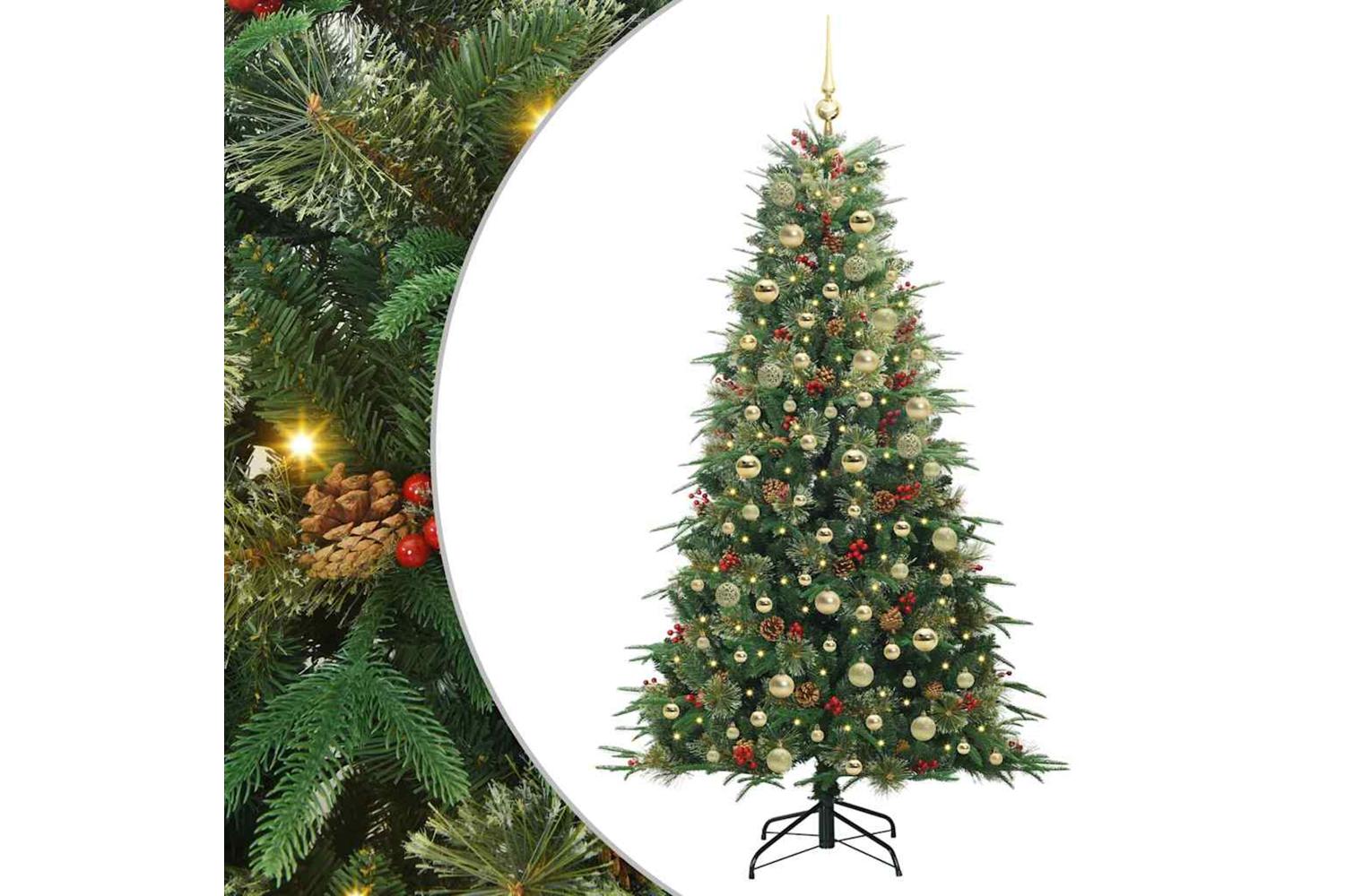 Vidaxl Artificial Hinged Christmas Tree Green 180 Cm Pe And Pvc