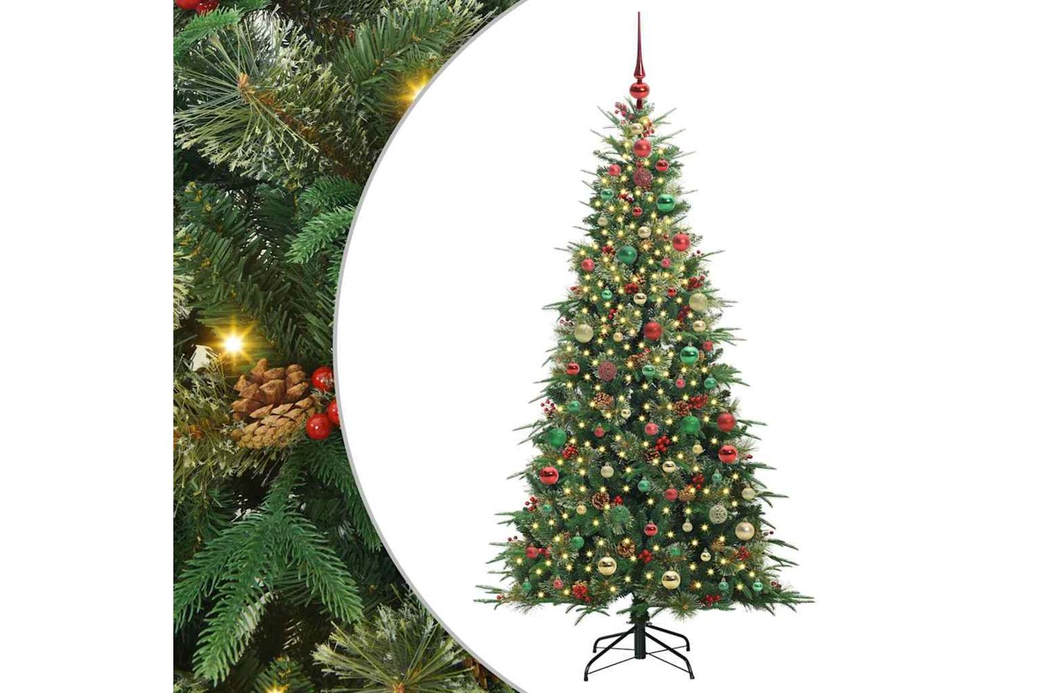 Vidaxl Artificial Hinged Christmas Tree Green 180 Cm Pe And Pvc
