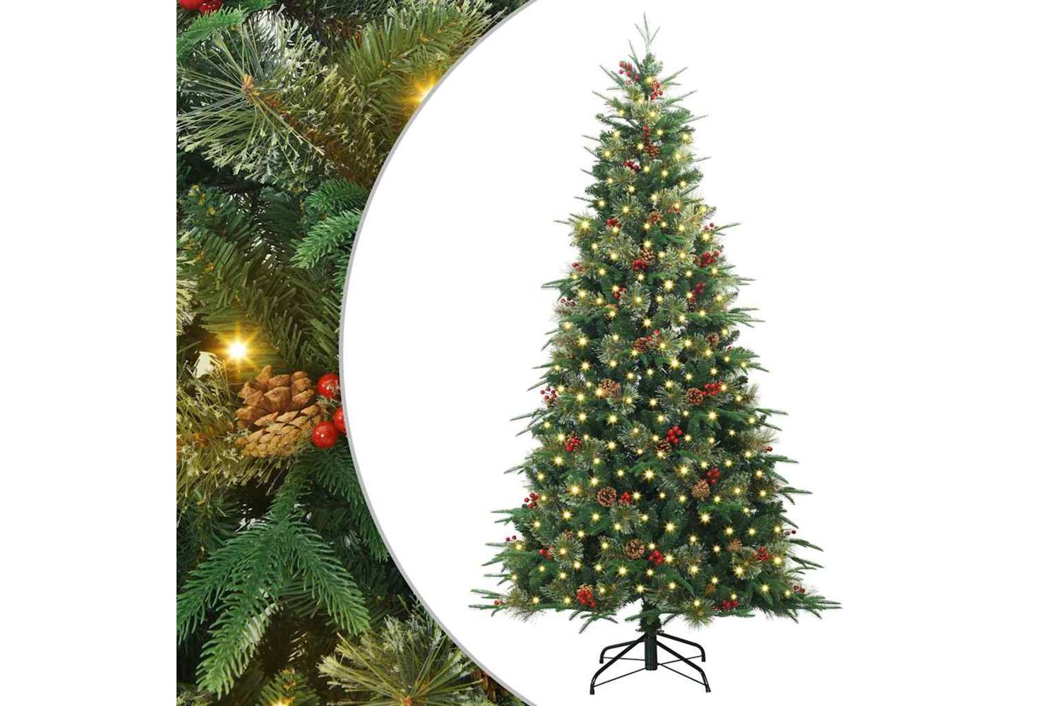 Vidaxl Artificial Hinged Christmas Tree Green 210 Cm Pe And Pvc