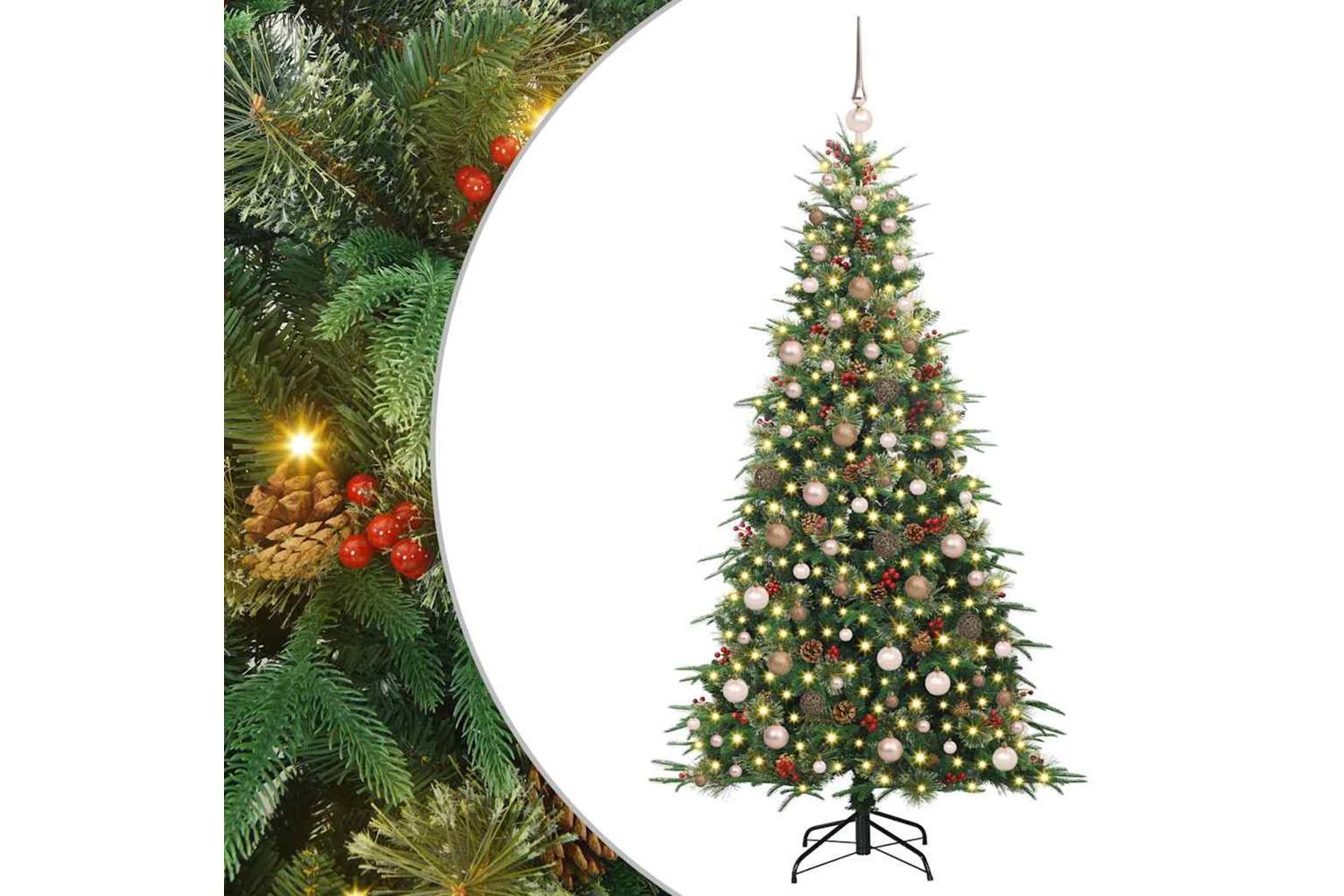 Vidaxl Artificial Hinged Christmas Tree Green 210 Cm Pe And Pvc