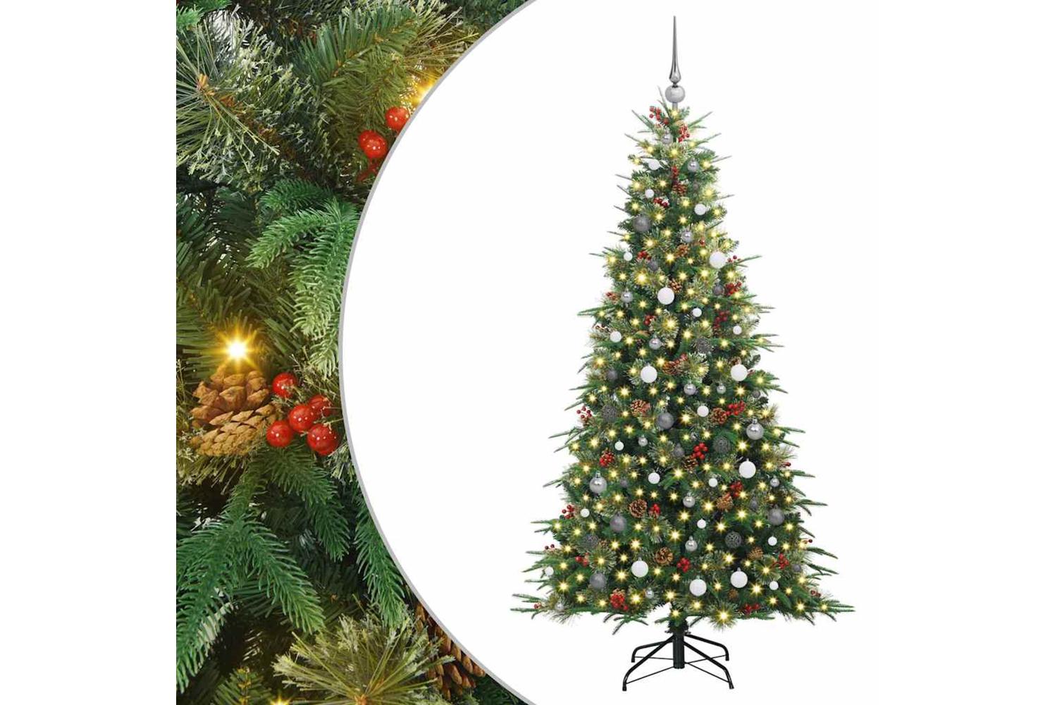 Vidaxl Artificial Hinged Christmas Tree Green 210 Cm Pe And Pvc