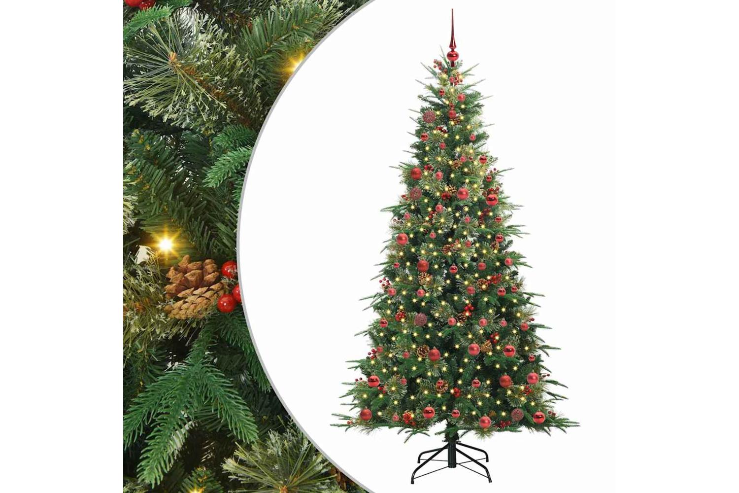 Vidaxl Artificial Hinged Christmas Tree Green 210 Cm Pe And Pvc