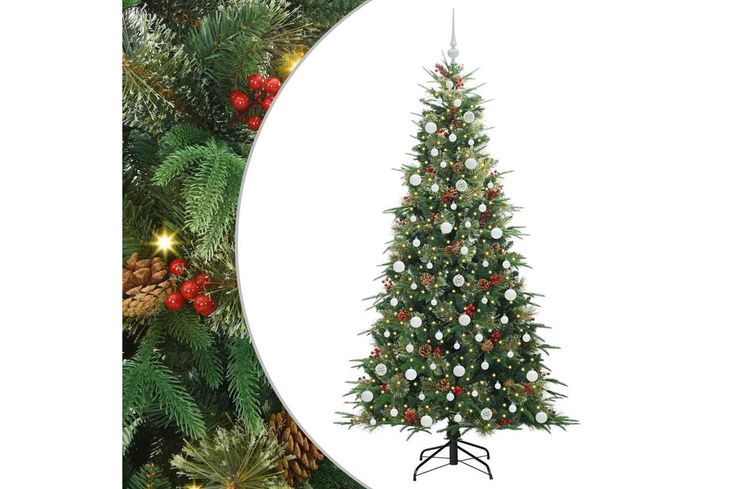 Vidaxl Artificial Hinged Christmas Tree Green 210 Cm Pe And Pvc