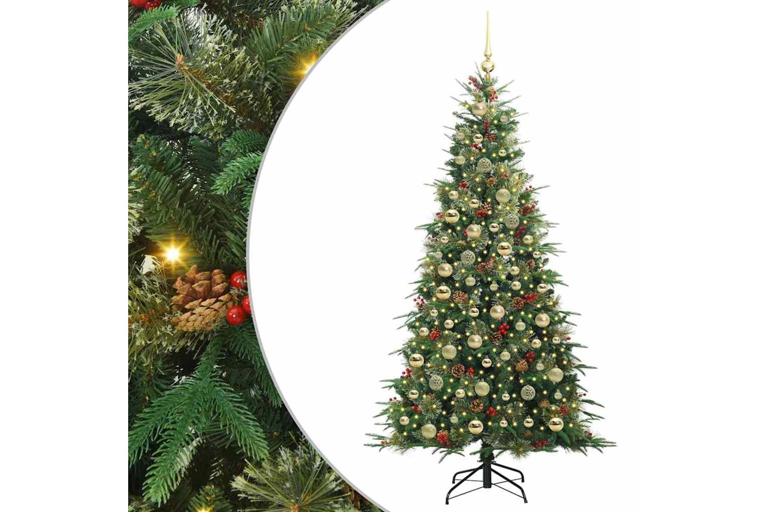 Vidaxl Artificial Hinged Christmas Tree Green 210 Cm Pe And Pvc
