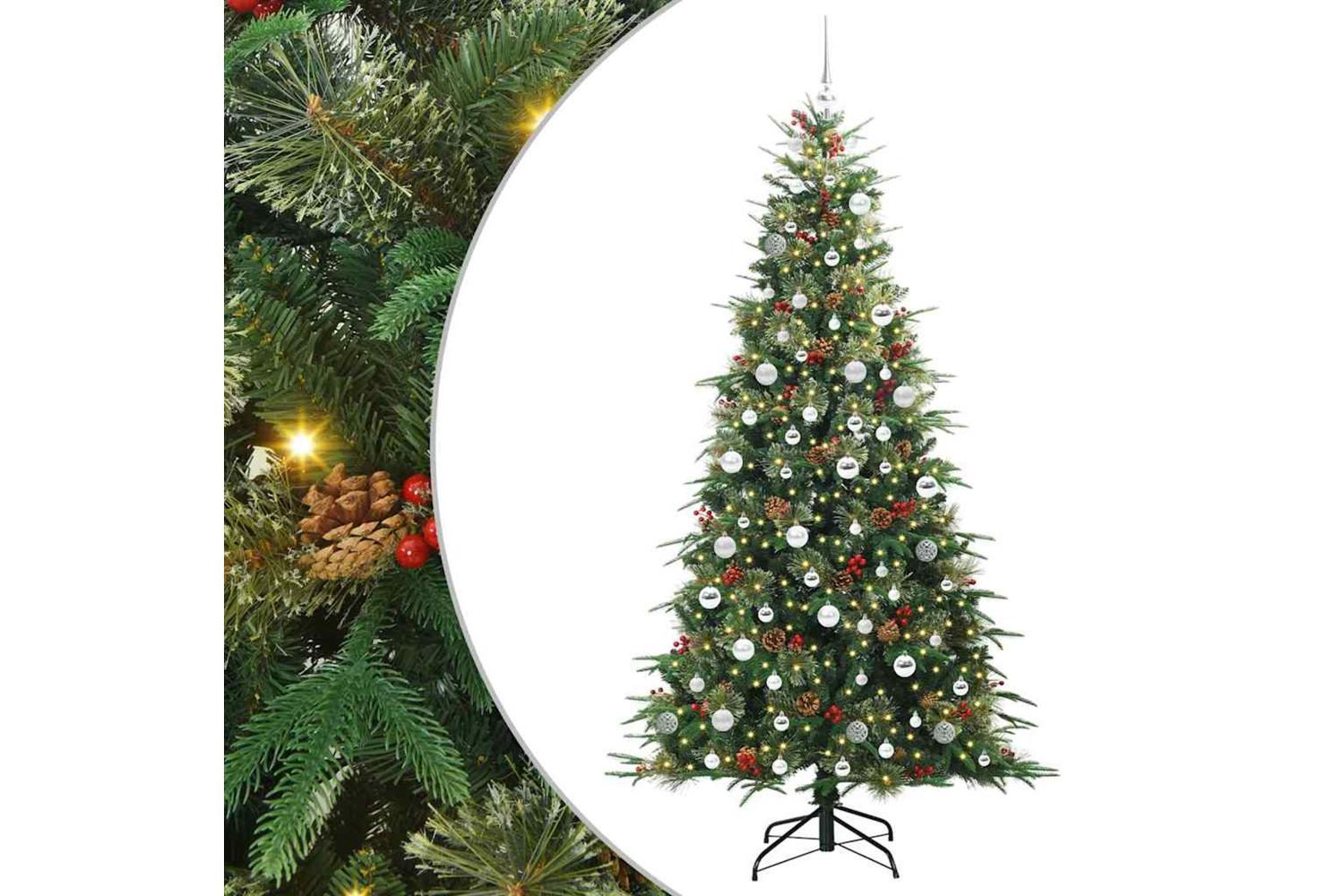 Vidaxl Artificial Hinged Christmas Tree Green 210 Cm Pe And Pvc