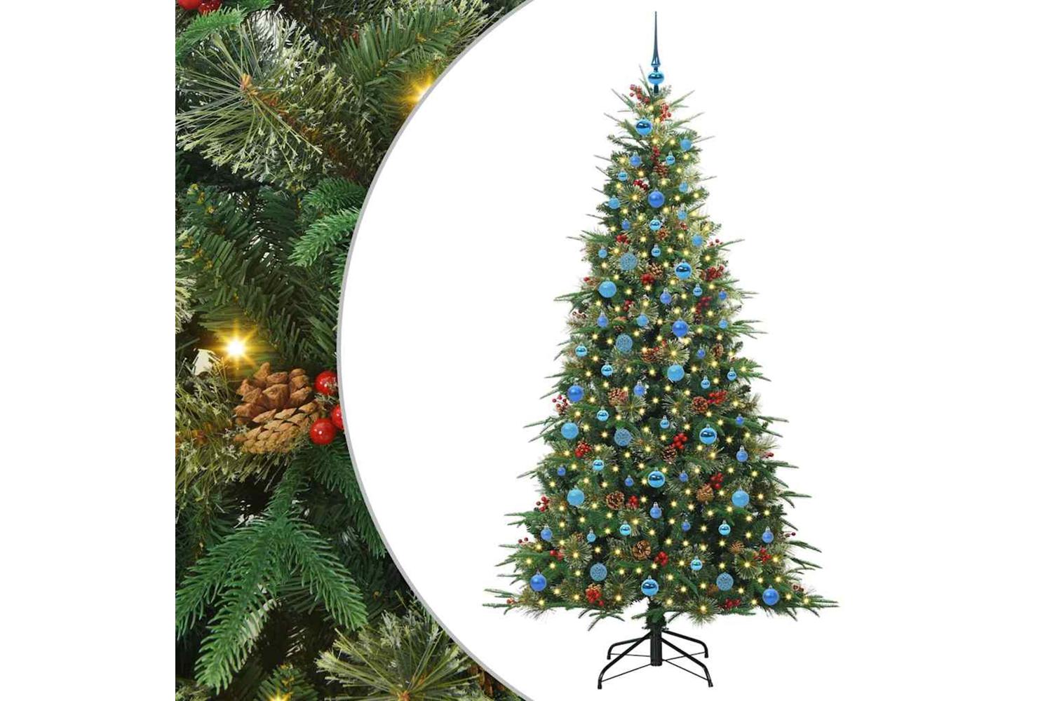 Vidaxl Artificial Hinged Christmas Tree Green 210 Cm Pe And Pvc