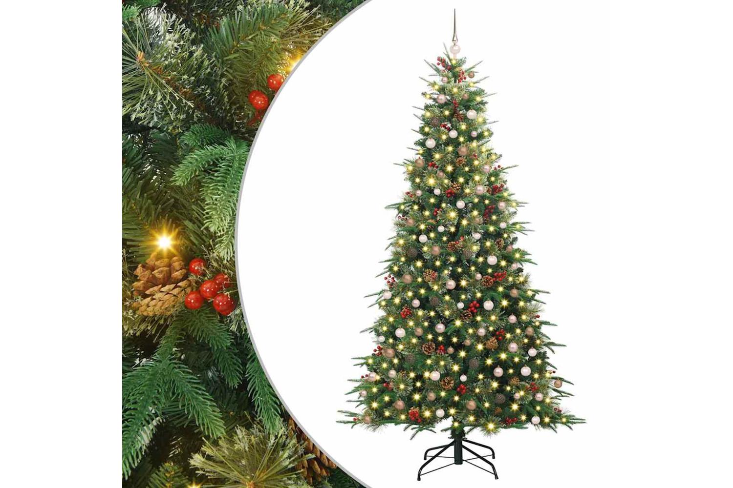 Vidaxl Artificial Hinged Christmas Tree Green 240 Cm Pe And Pvc