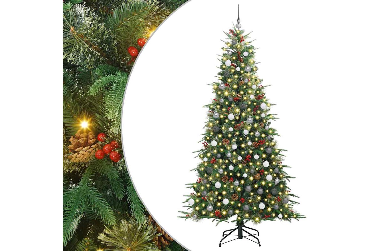 Vidaxl Artificial Hinged Christmas Tree Green 240 Cm Pe And Pvc